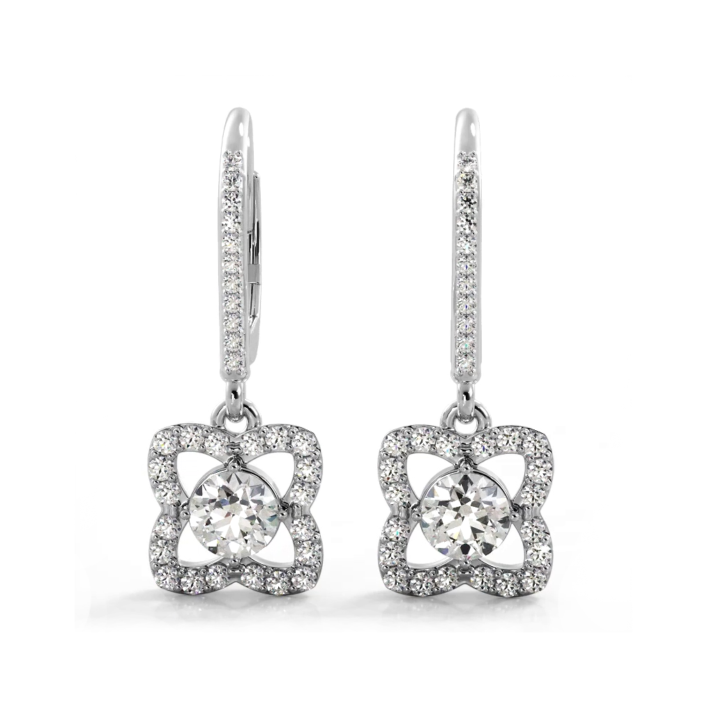 1.46 ctw. Blossom Diamond Drop Earrings-VIRABYANI