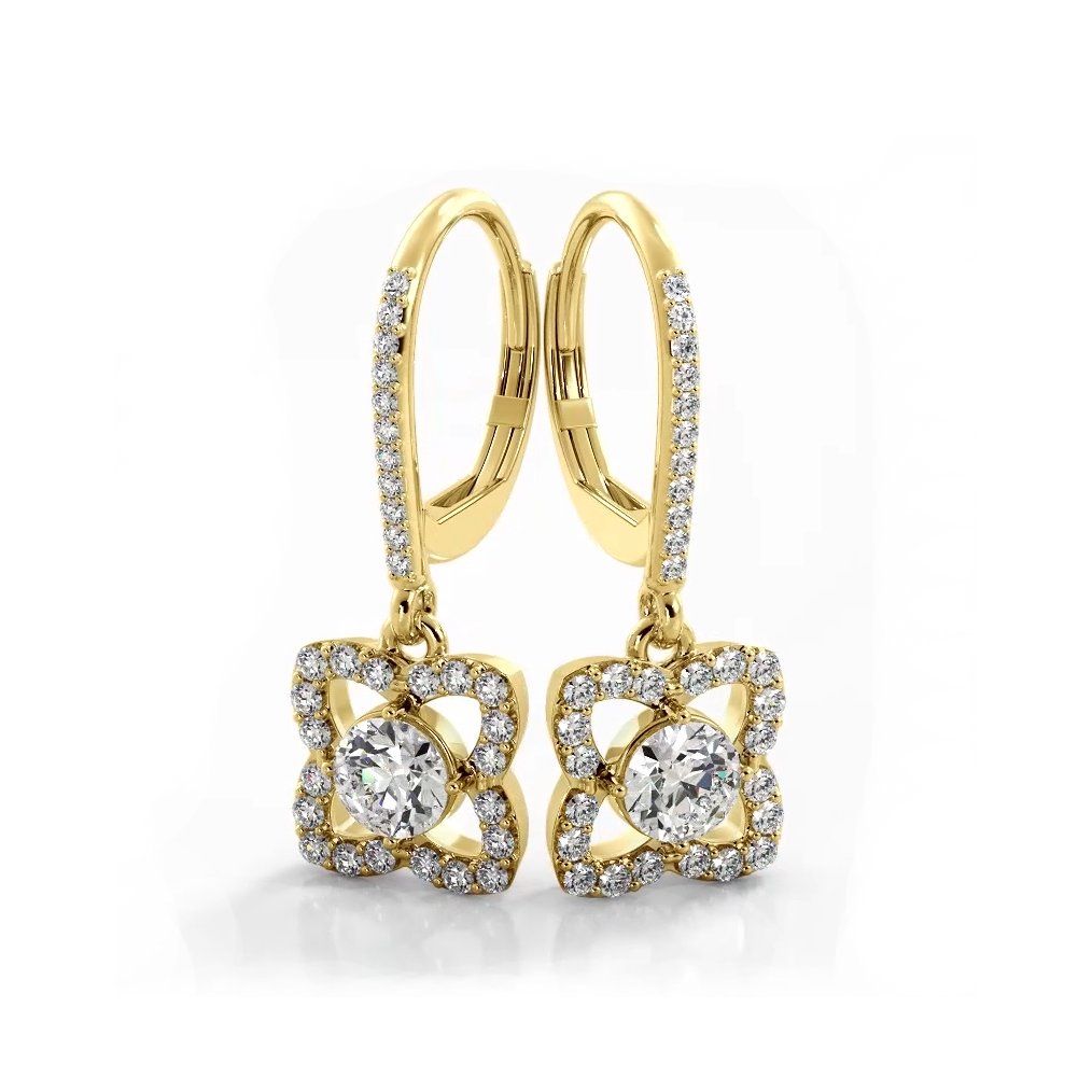 1.46 ctw. Blossom Diamond Drop Earrings-VIRABYANI