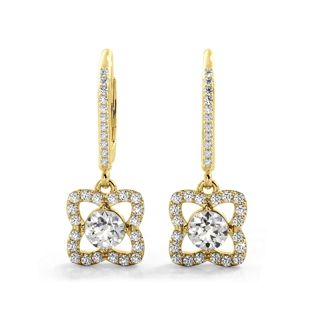 1.46 ctw. Blossom Diamond Drop Earrings-VIRABYANI