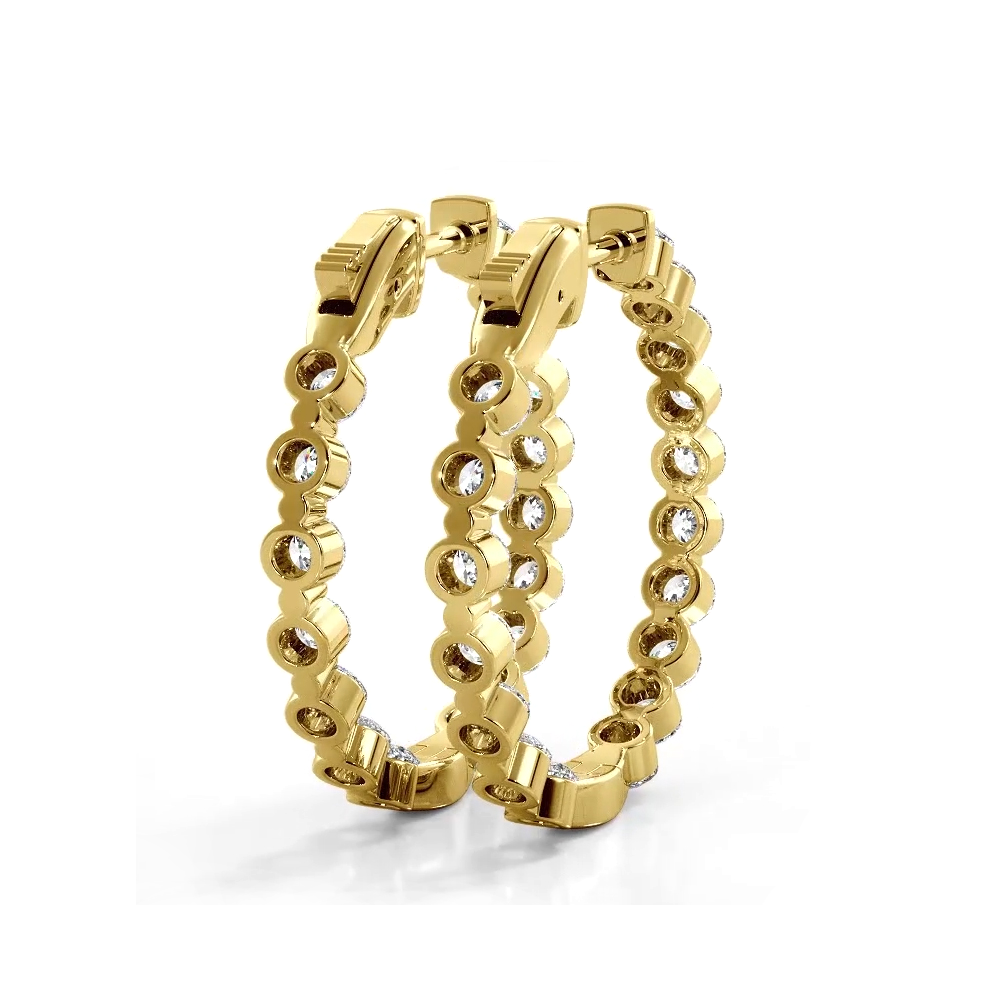 1.50 ctw. Floating Round Diamond Small Hoop Earrings-VIRABYANI