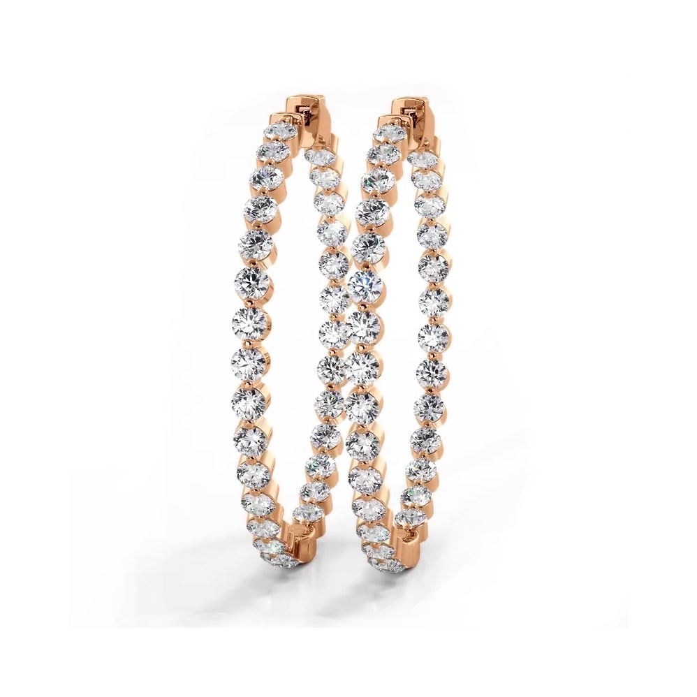 2.5 ct. Floating Diamond Large Hoop Earrings-VIRABYANI