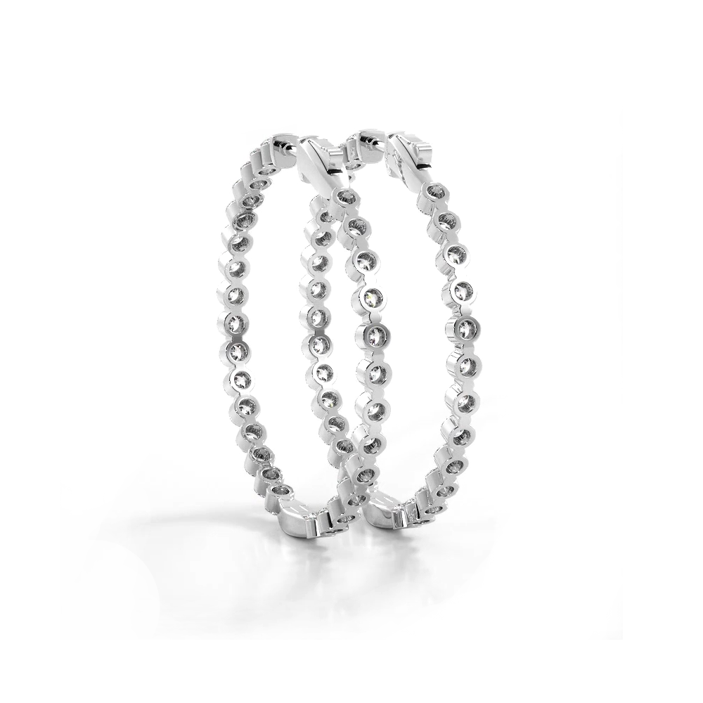 2.5 ct. Floating Diamond Large Hoop Earrings-VIRABYANI