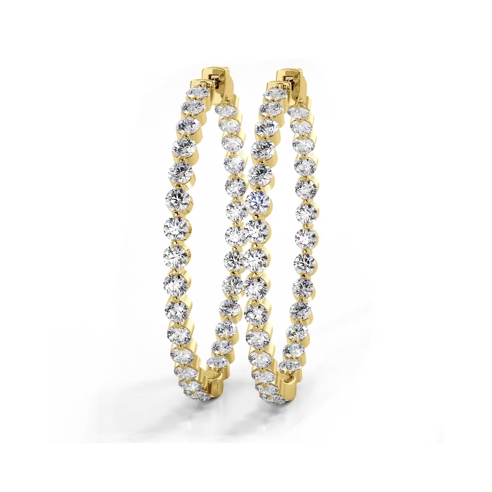 2.5 ct. Floating Diamond Large Hoop Earrings-VIRABYANI