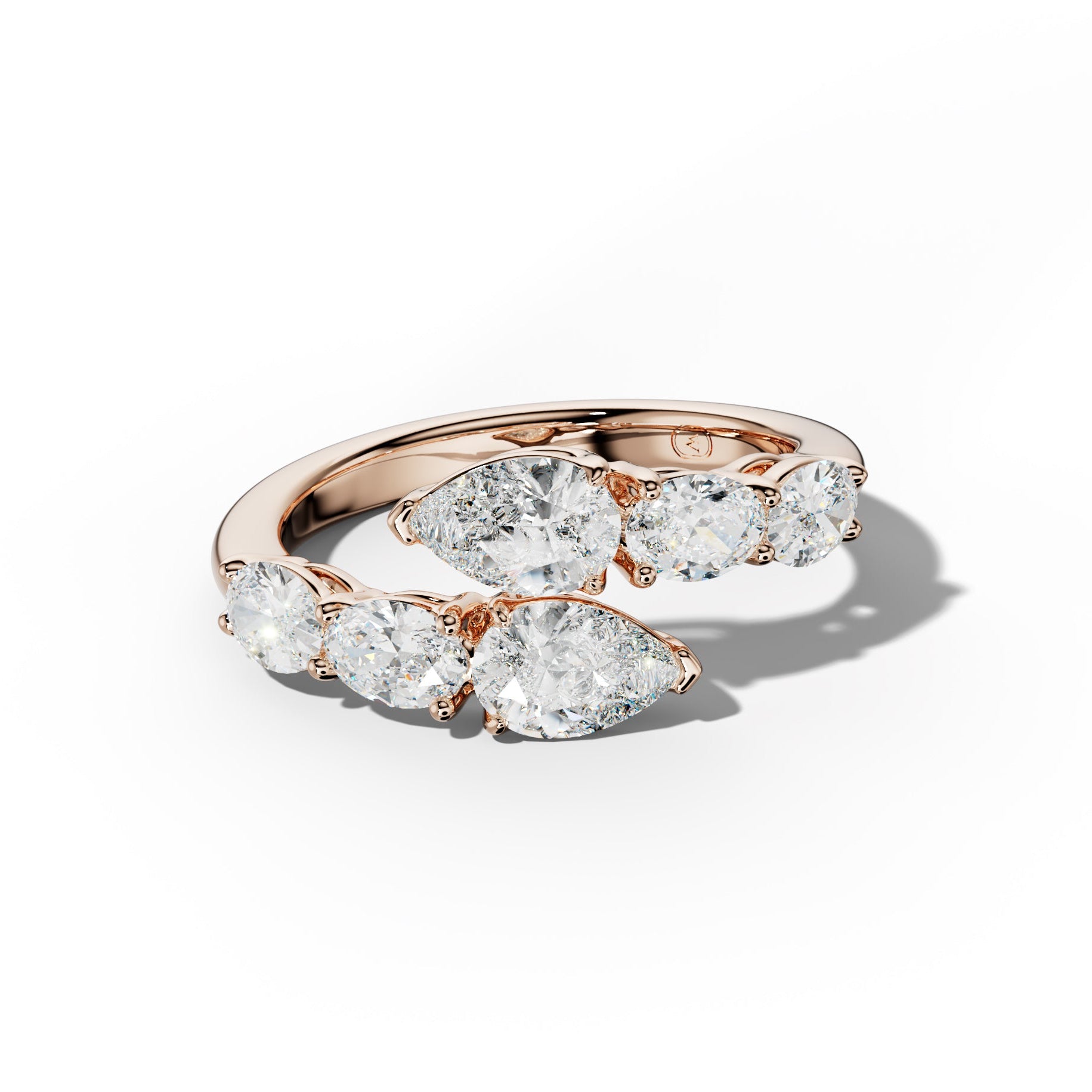 2.0 ct Oval and Pear Shape Diamond Open Wedding Band
