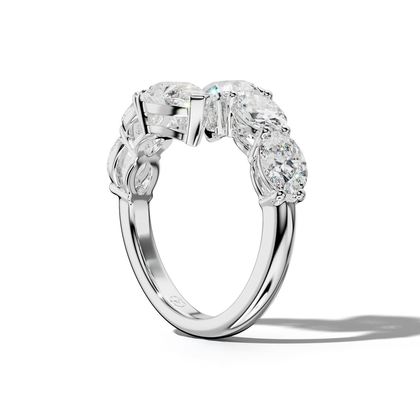 4.0 ct Oval and Pear Shape Diamond Open Wedding Band