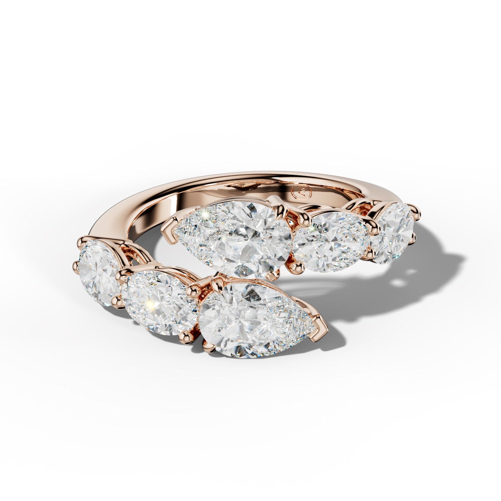 4.0 ct Oval and Pear Shape Diamond Open Wedding Band