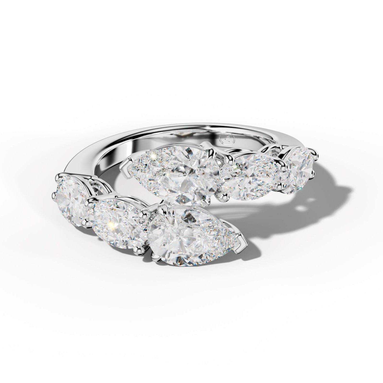 4.0 ct Oval and Pear Shape Diamond Open Wedding Band
