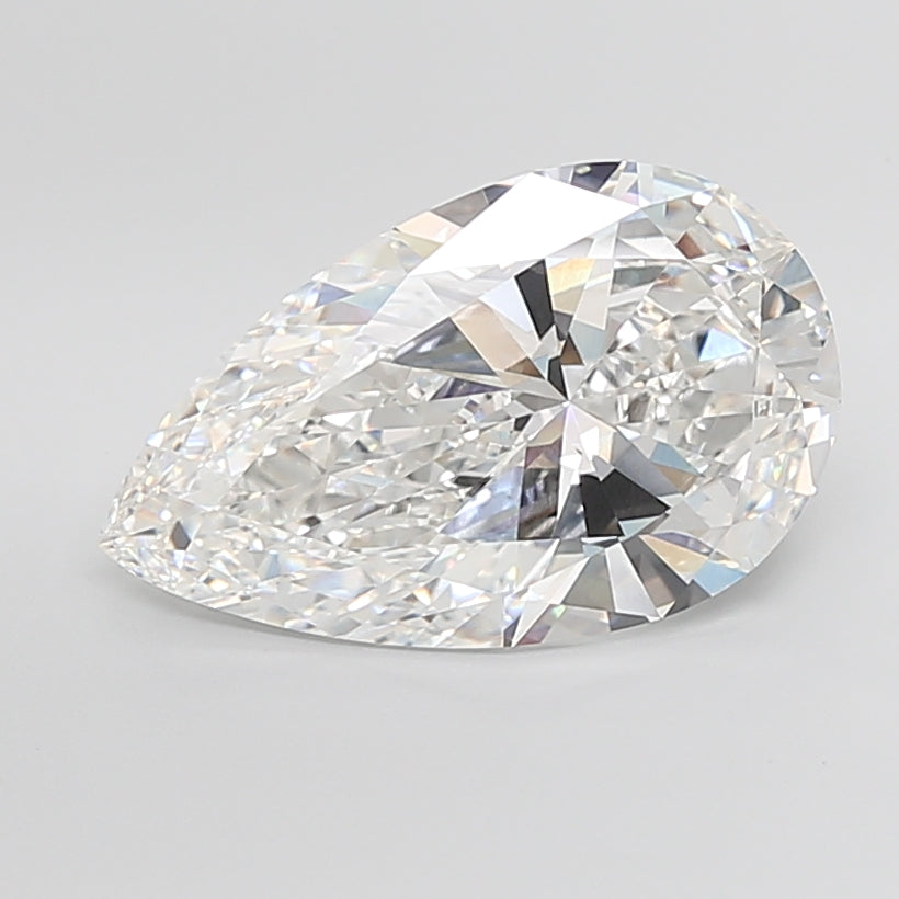 9.65 Carat F-VVS2 Pear Lab Diamond