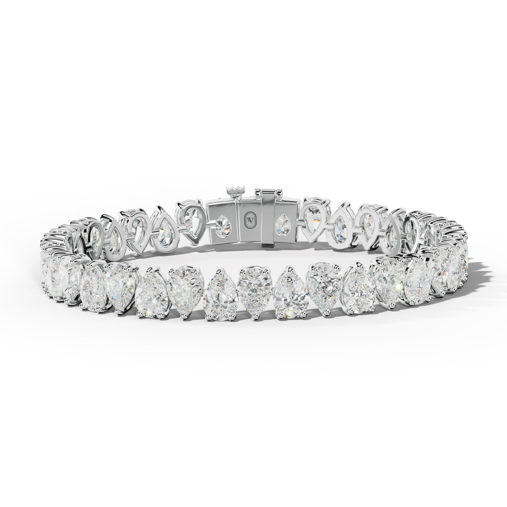 24.0 Carat Pear Shape Diamond Tennis Bracelet