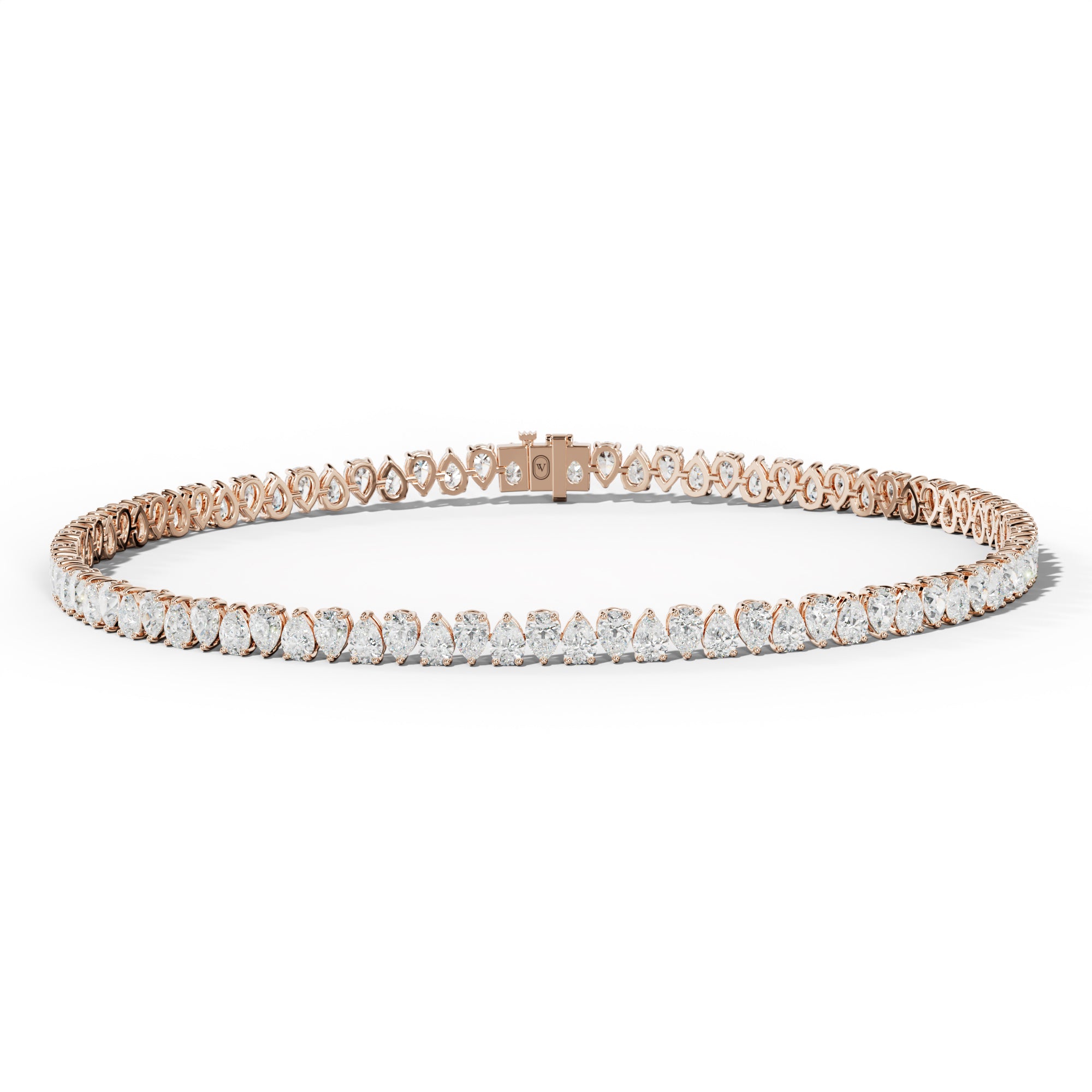 5.0 Carat Pear Shape Diamond Tennis Bracelet