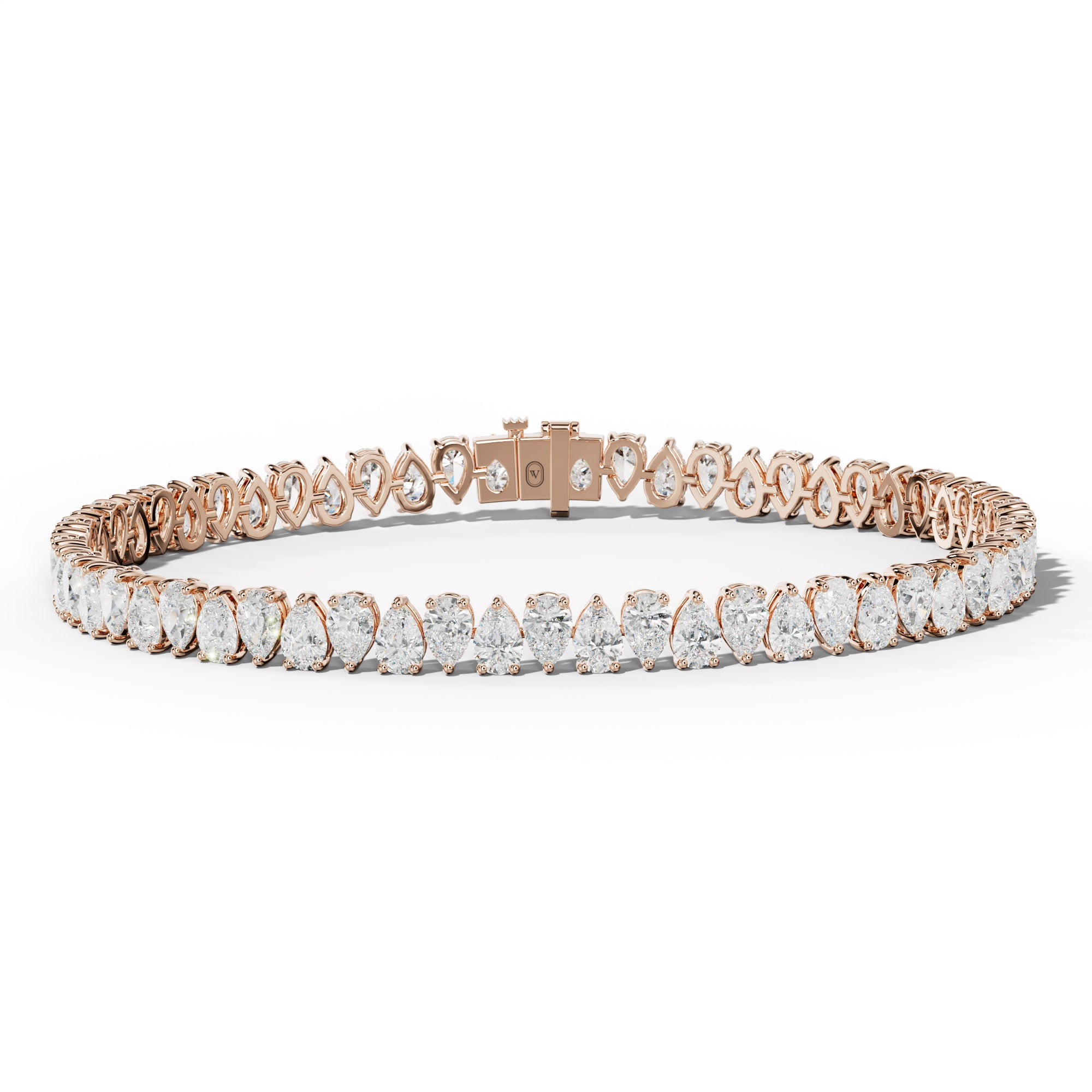 9.0 Carat Pear Shape Diamond Tennis Bracelet