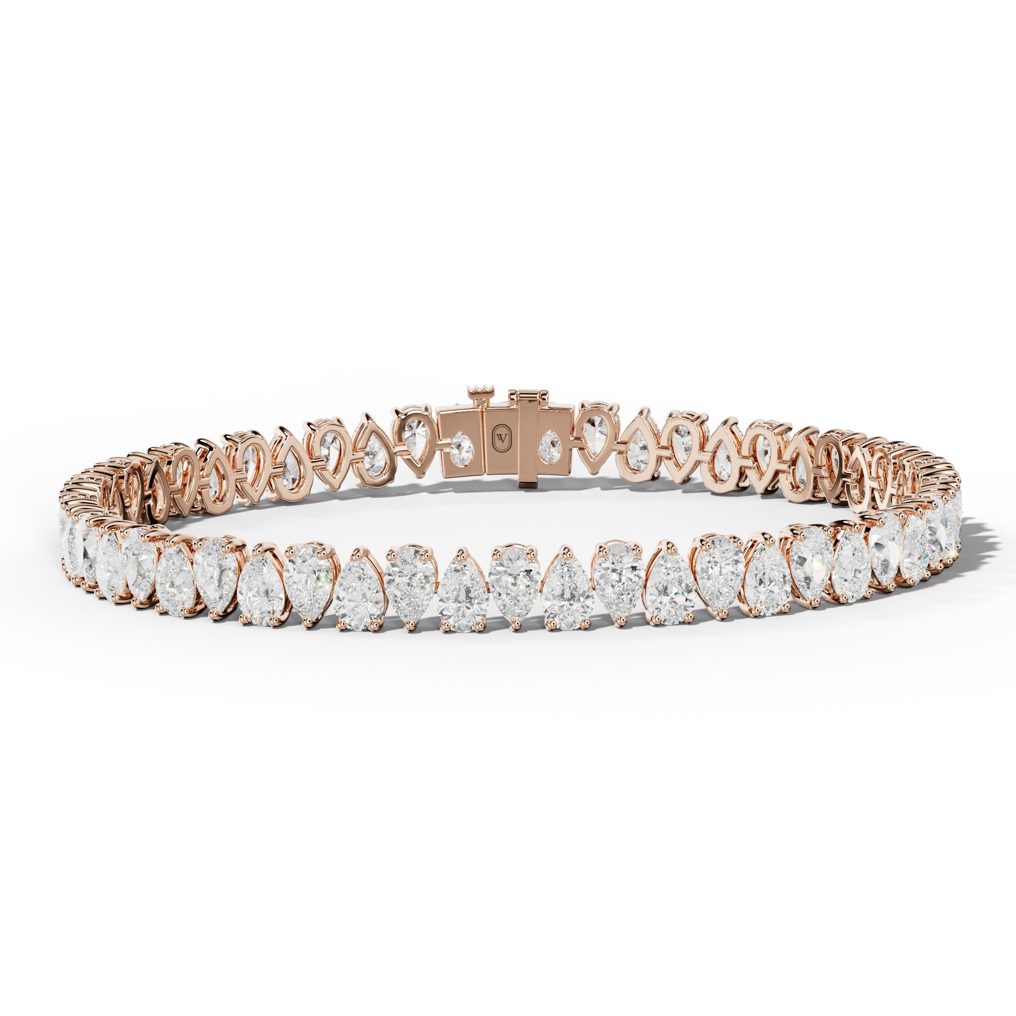 12.0 Carat Pear Shape Diamond Tennis Bracelet