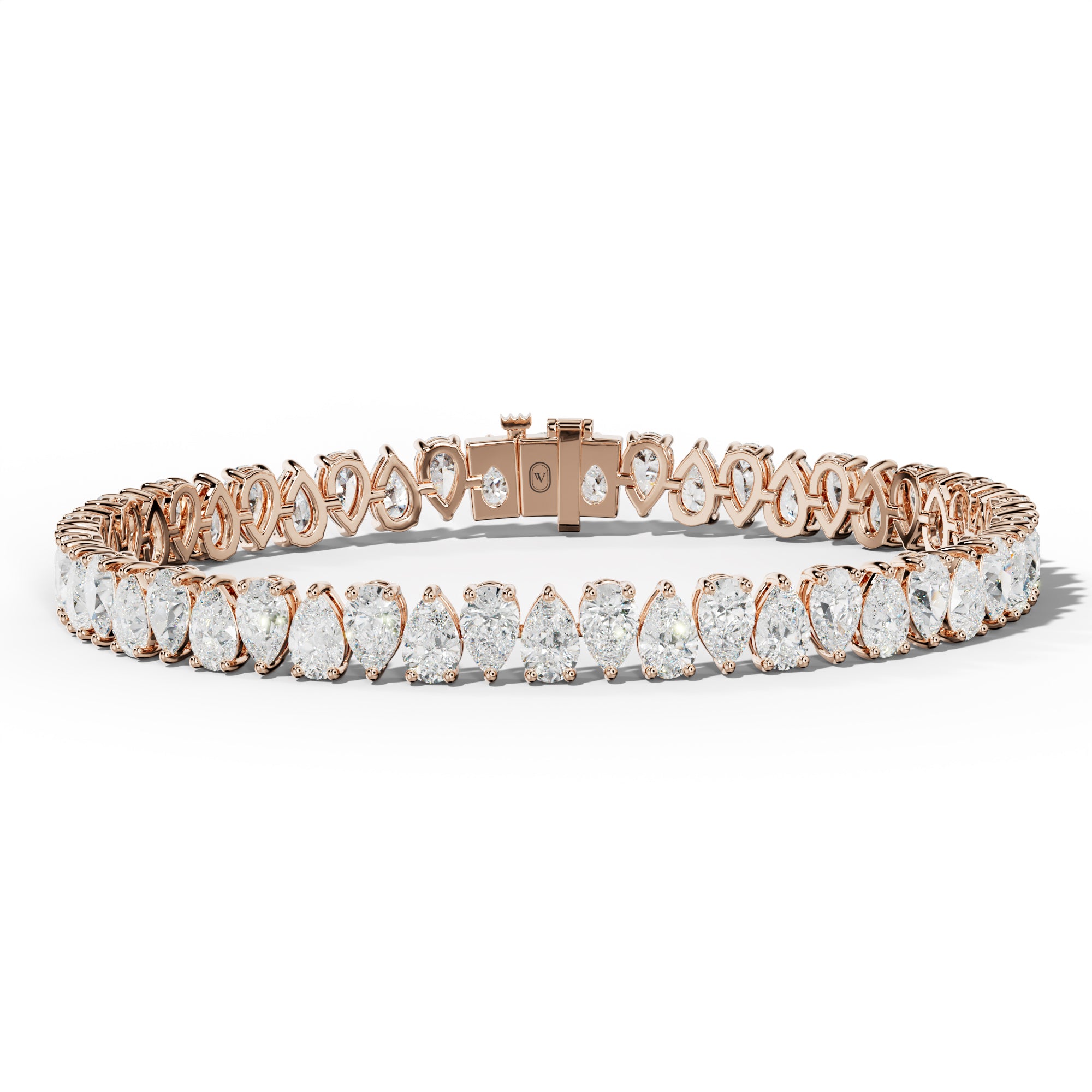 15.0 Carat Pear Shape Diamond Tennis Bracelet