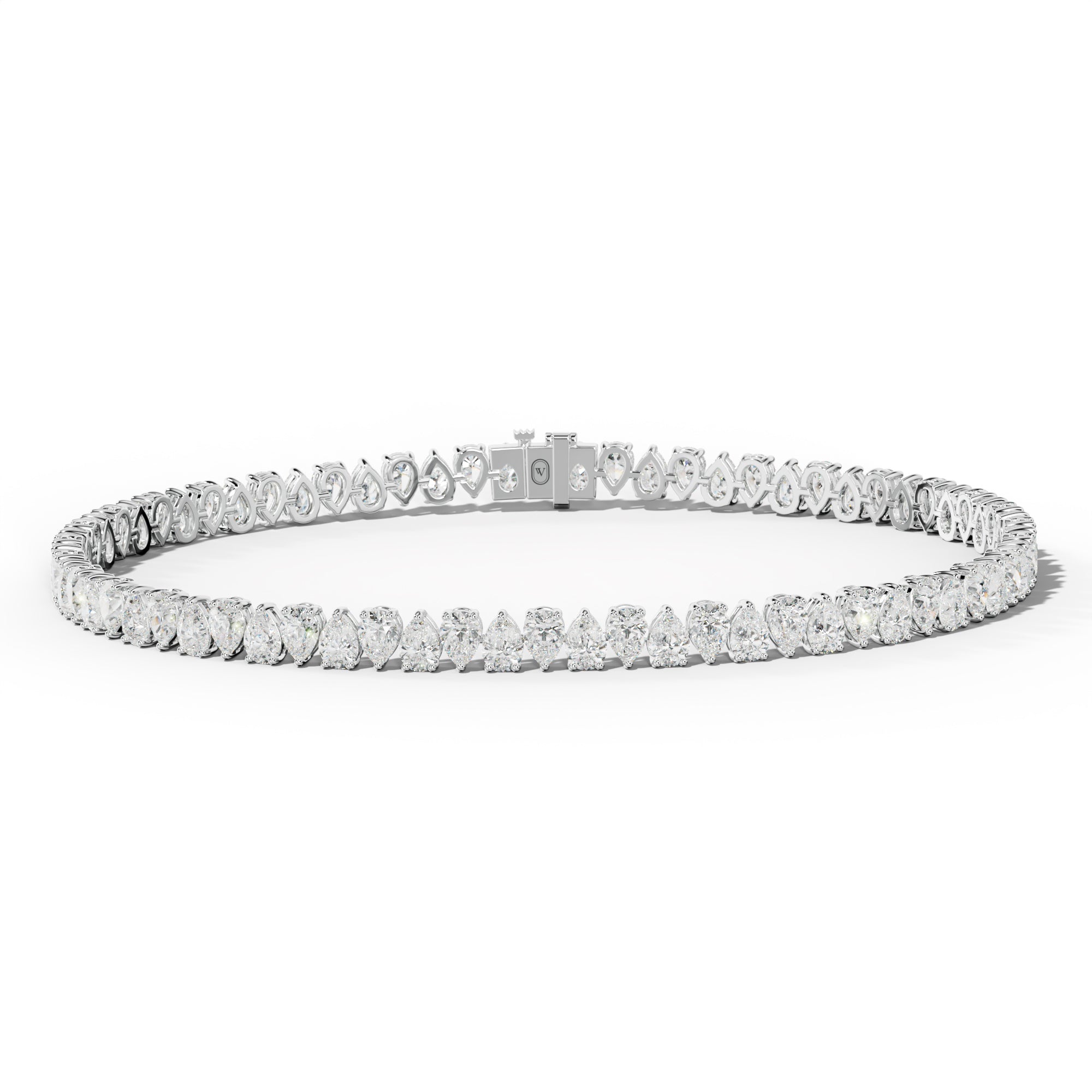 6.0 Carat Pear Shape Diamond Tennis Bracelet