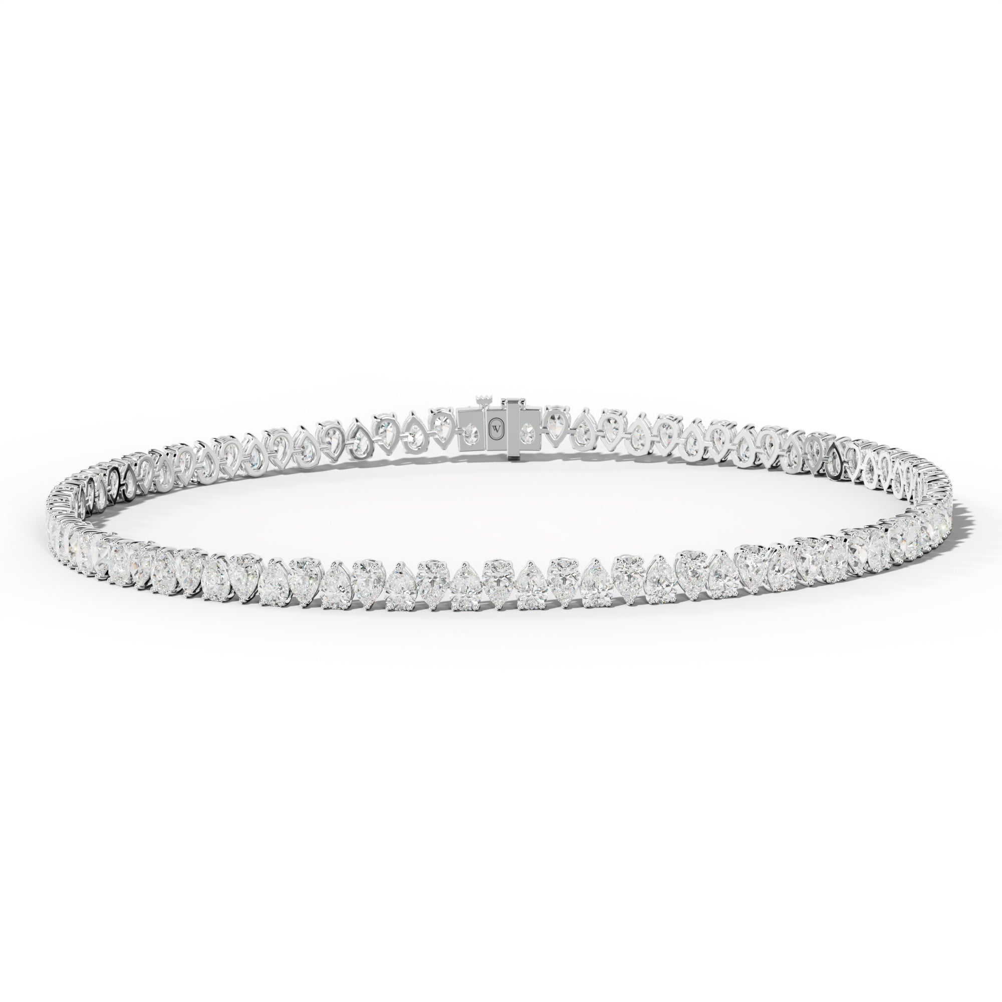 5.0 Carat Pear Shape Diamond Tennis Bracelet
