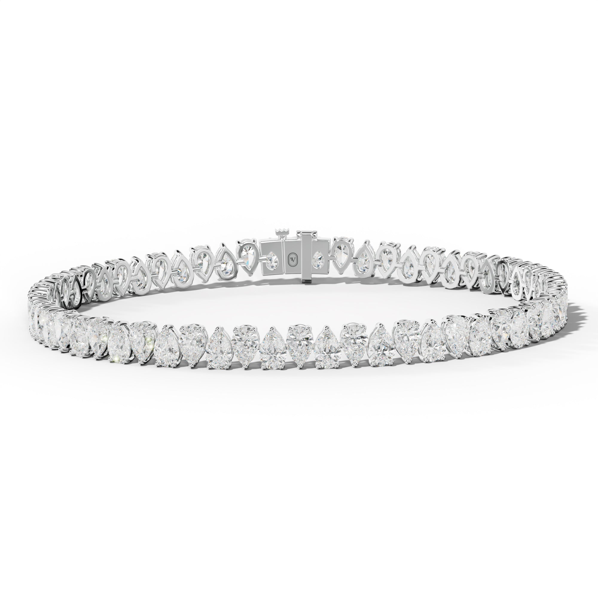 9.0 Carat Pear Shape Diamond Tennis Bracelet