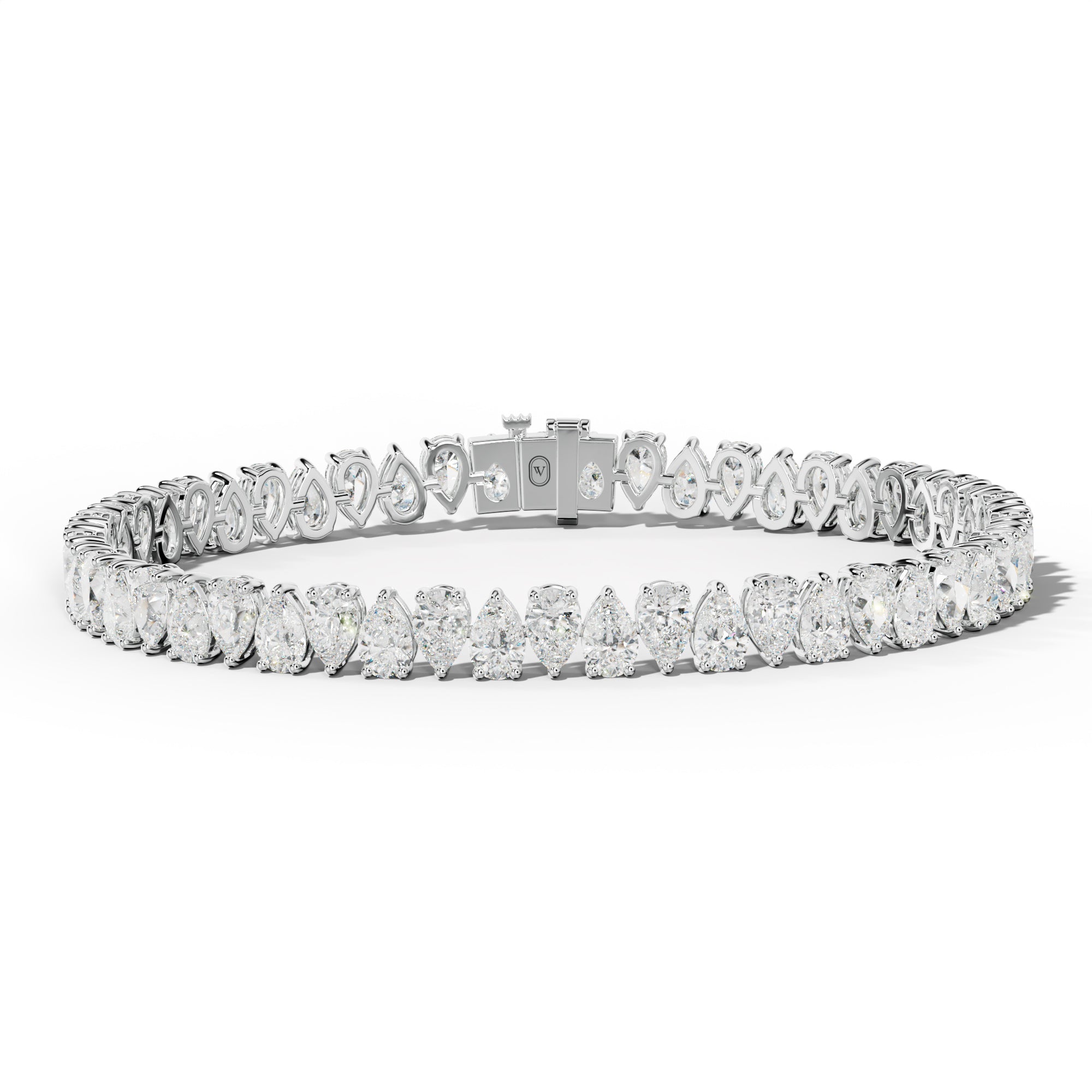 12.0 Carat Pear Shape Diamond Tennis Bracelet