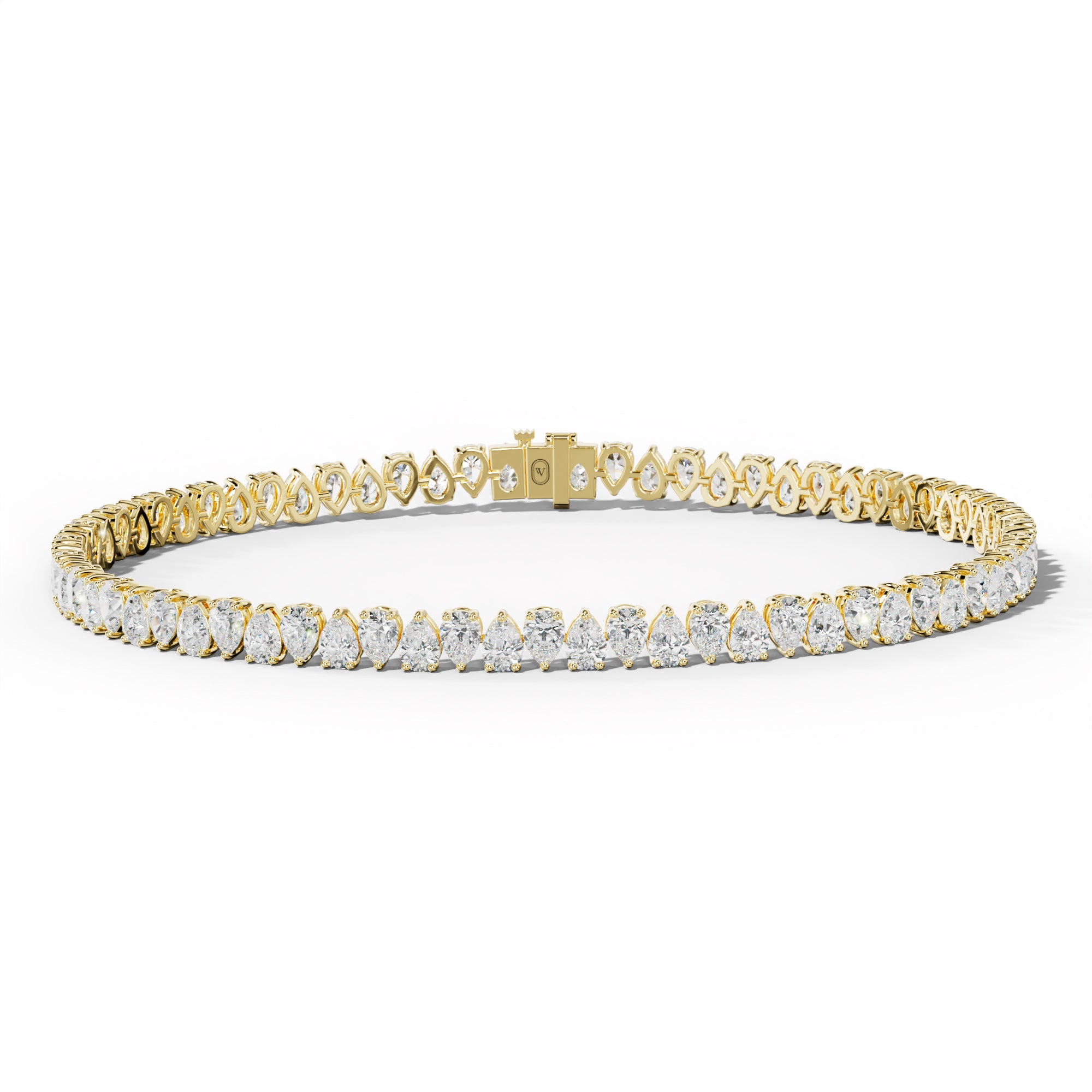 6.0 Carat Pear Shape Diamond Tennis Bracelet