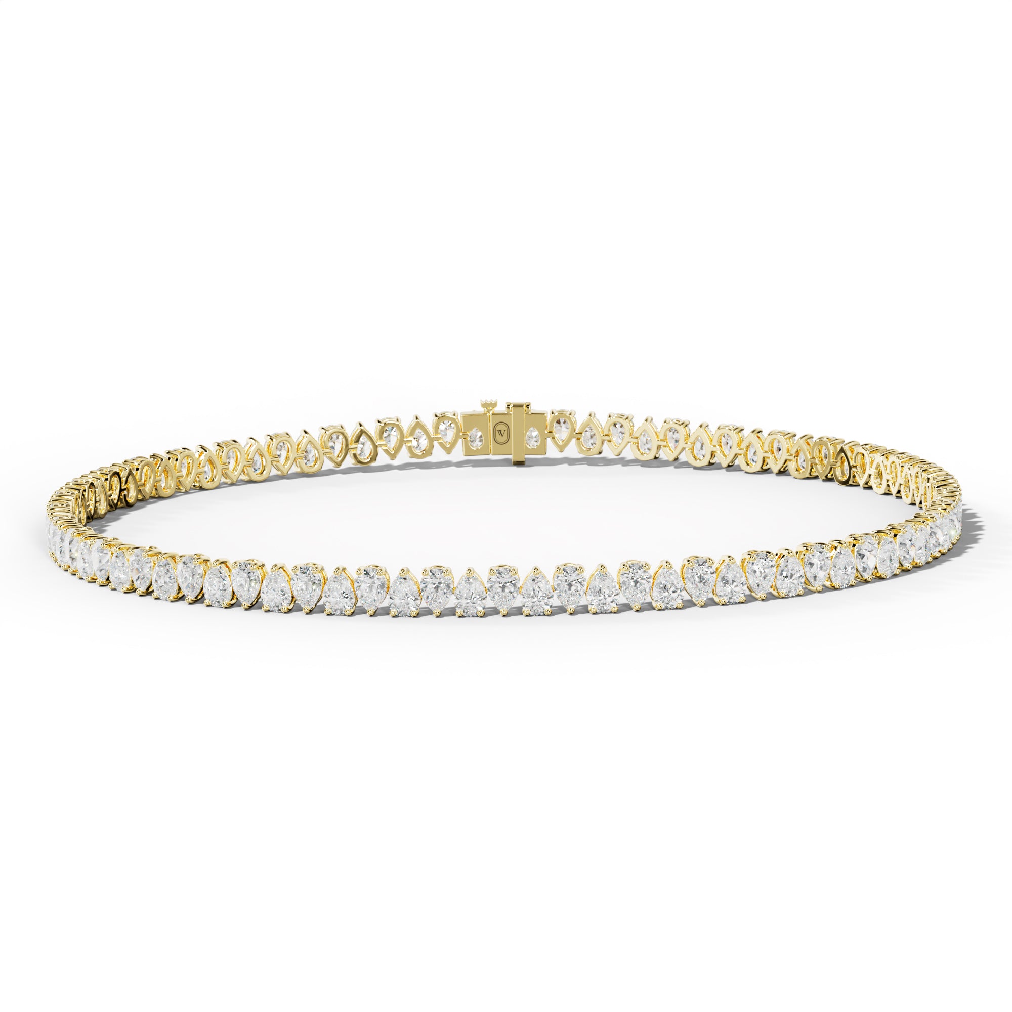 5.0 Carat Pear Shape Diamond Tennis Bracelet
