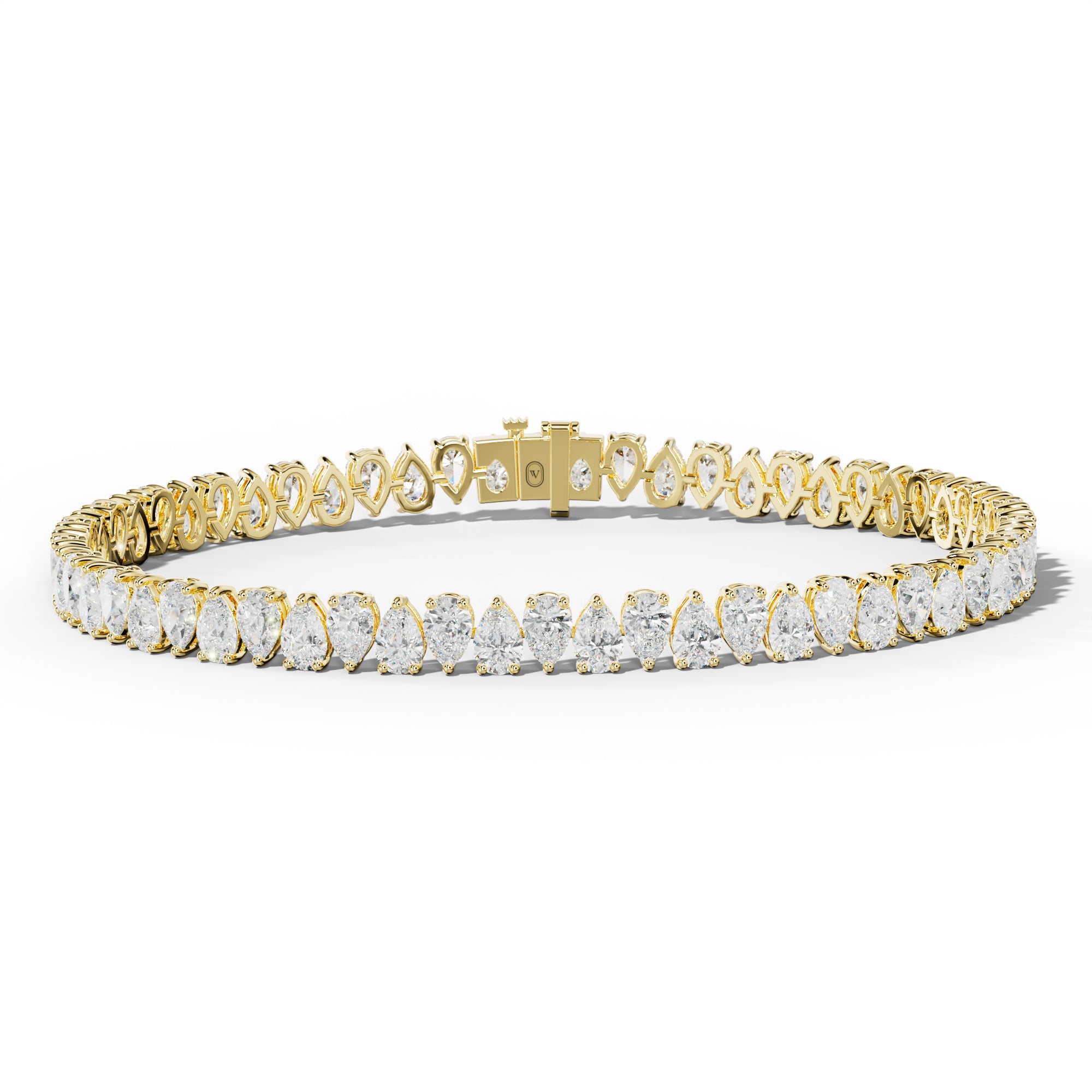 9.0 Carat Pear Shape Diamond Tennis Bracelet