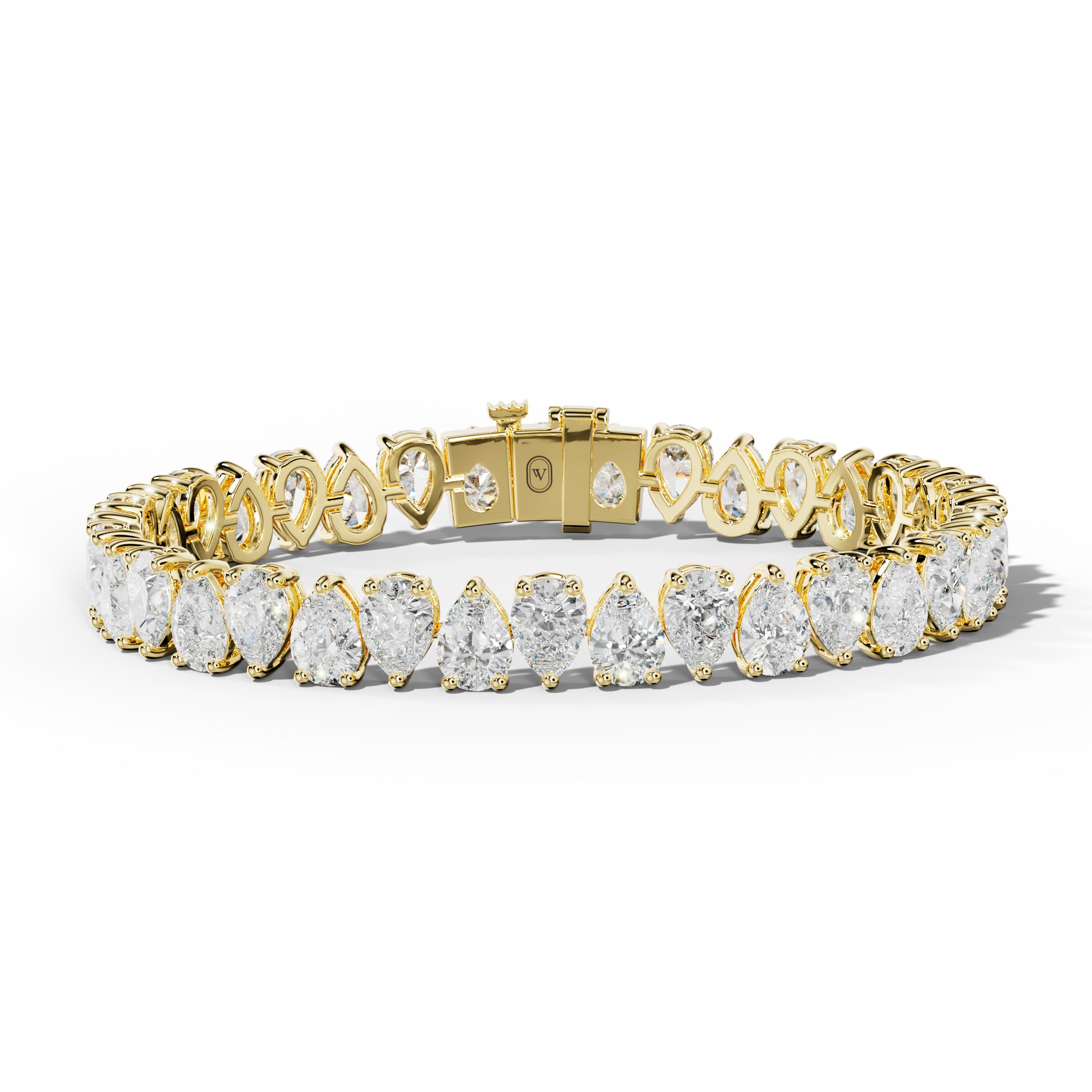 24.0 Carat Pear Shape Diamond Tennis Bracelet