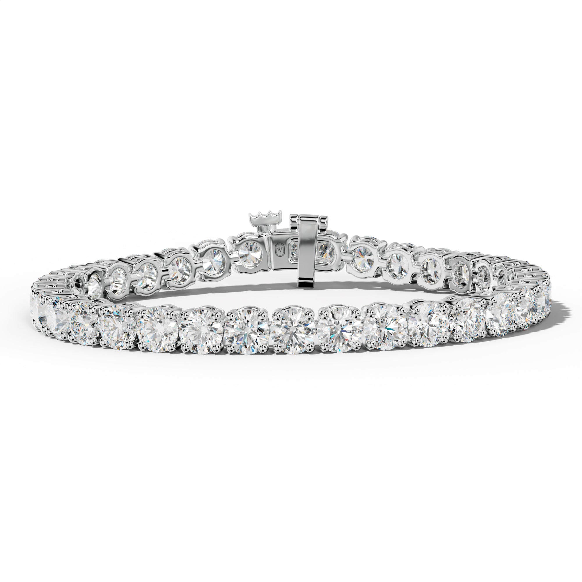 21.0 Carat Round Diamond Tennis Bracelet