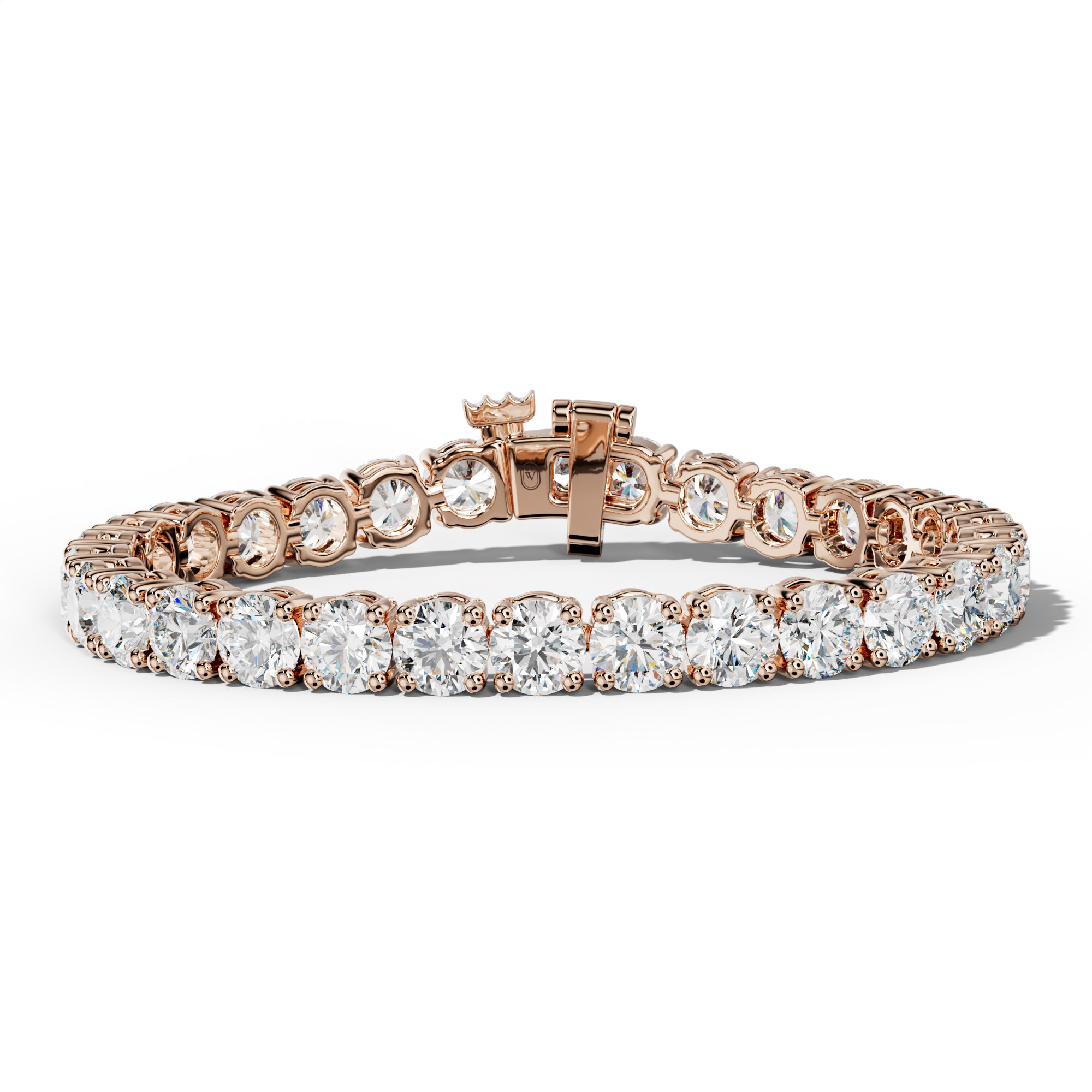25.0 Carat Round Diamond Tennis Bracelet