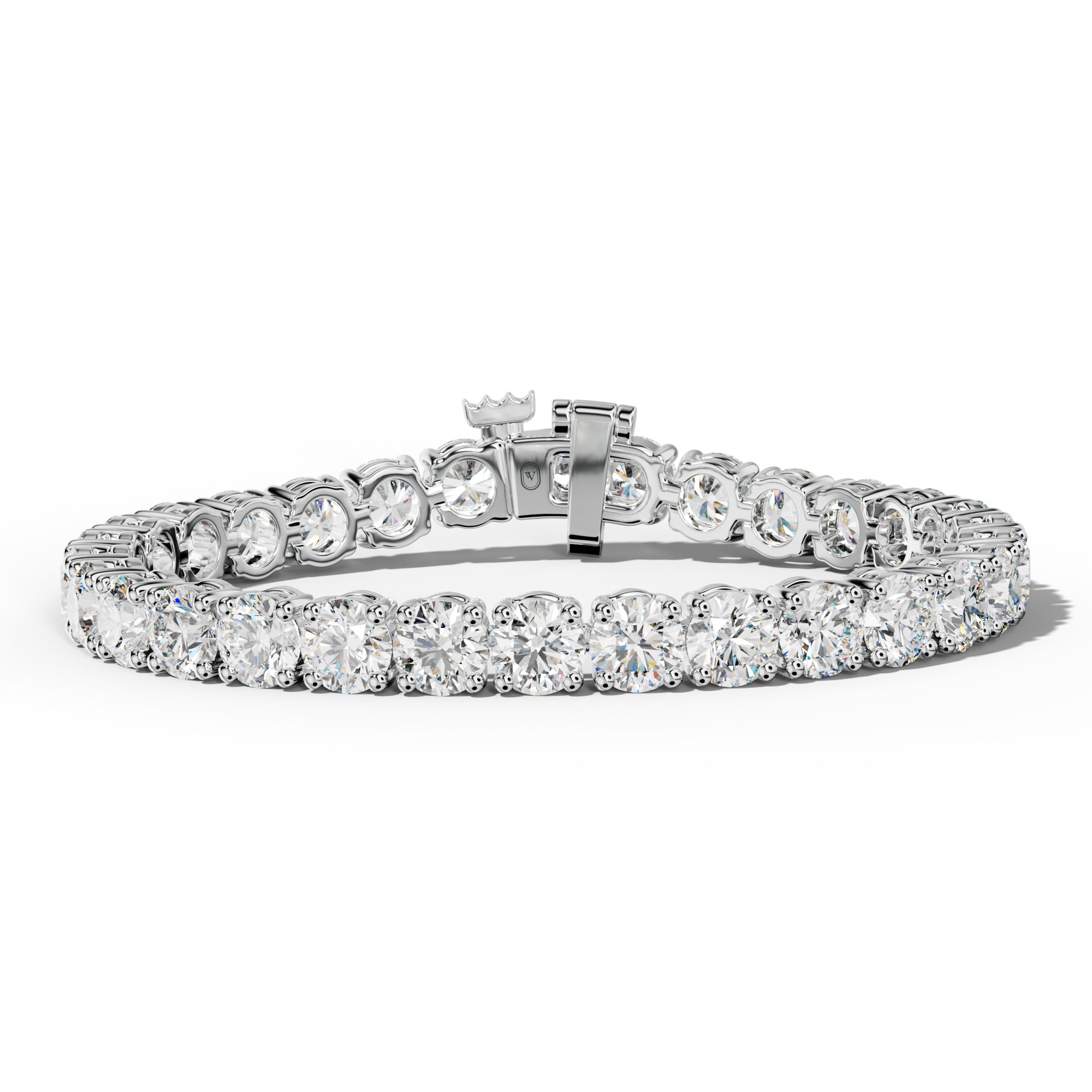 25.0 Carat Round Diamond Tennis Bracelet