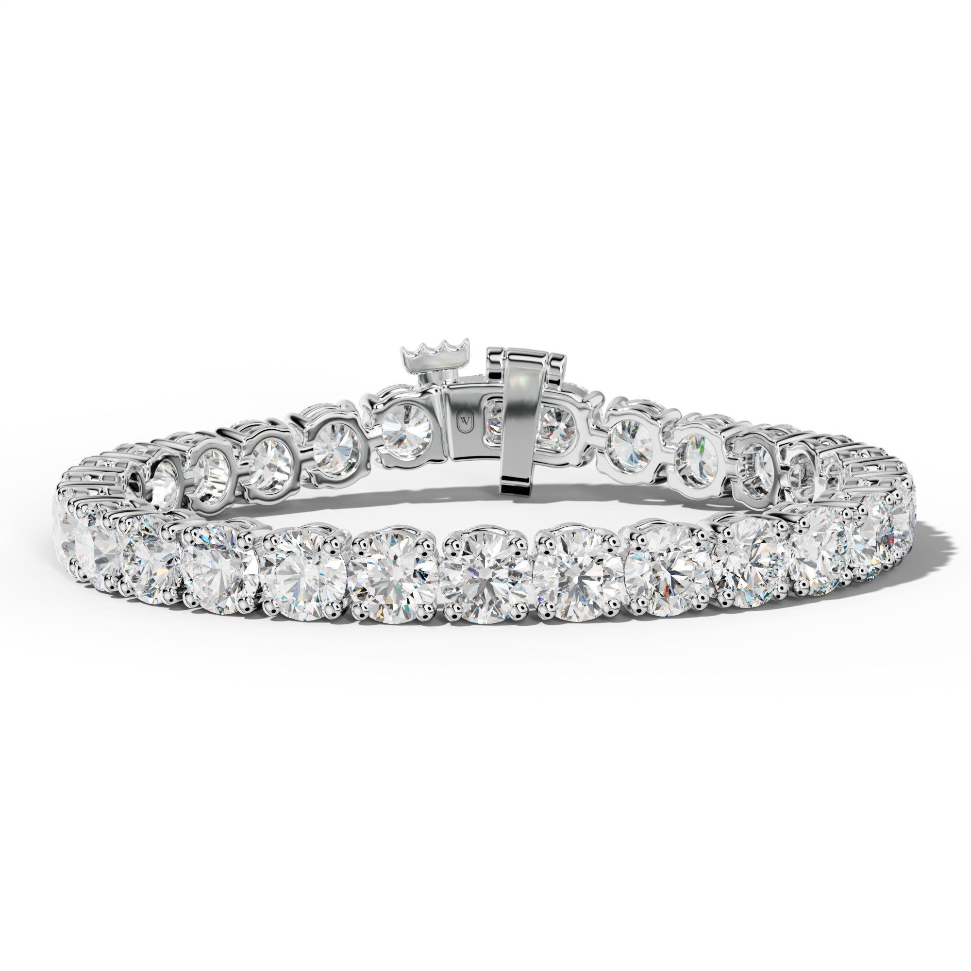 30.0 Carat Round Diamond Tennis Bracelet