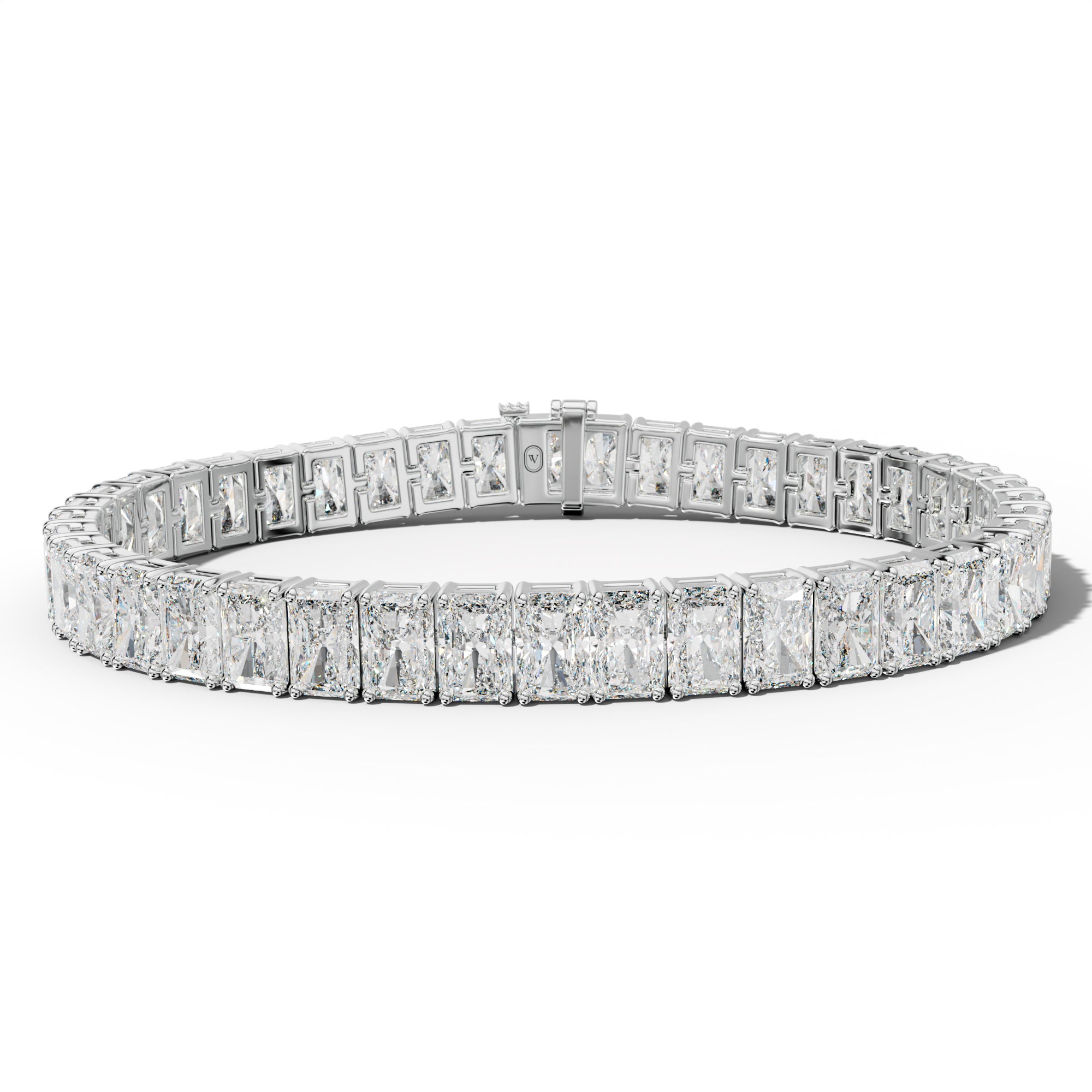 28.0 Carat Radiant Diamond Tennis Bracelet