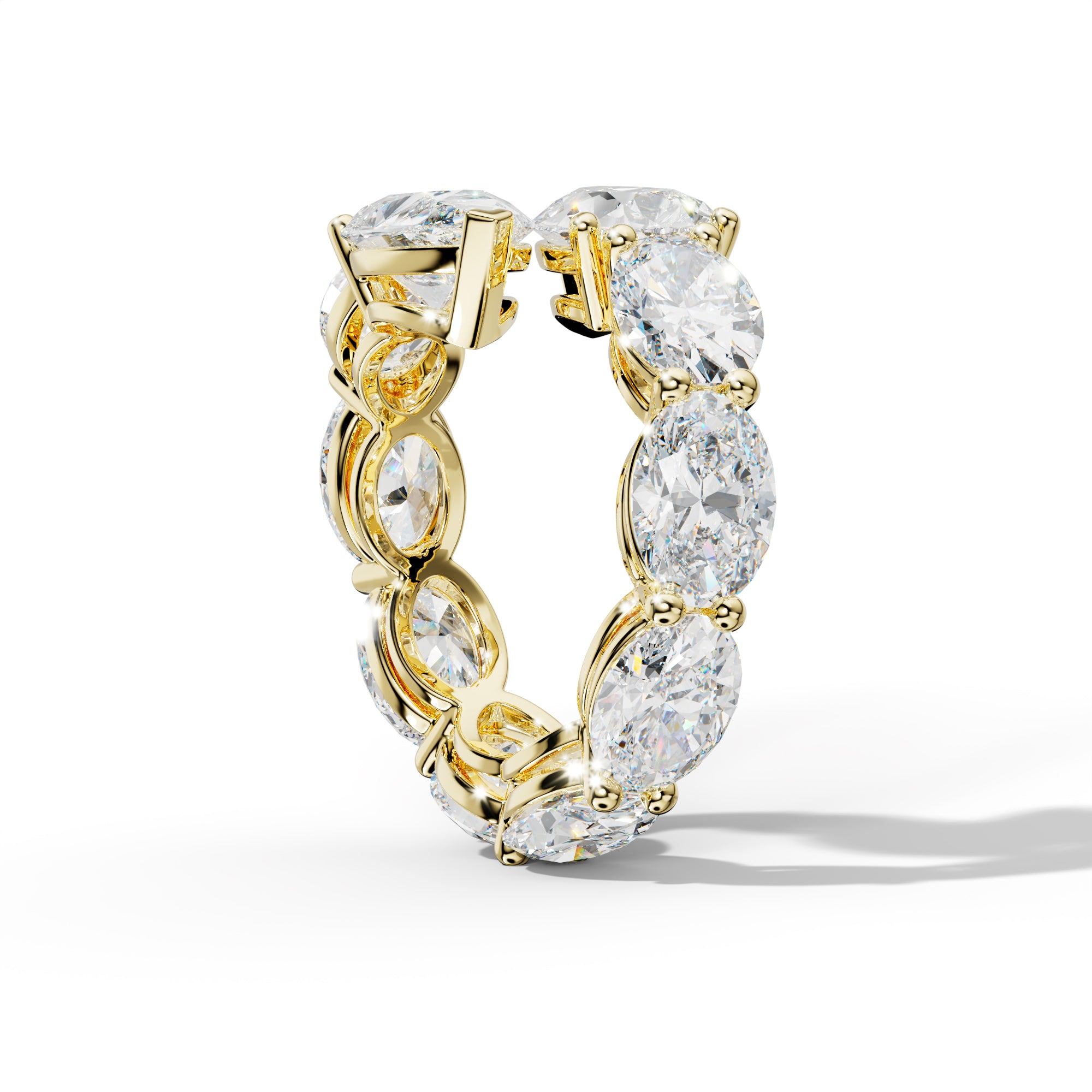12.0 ct Oval and Pear Shape Diamond Open Snake Eternity Ring