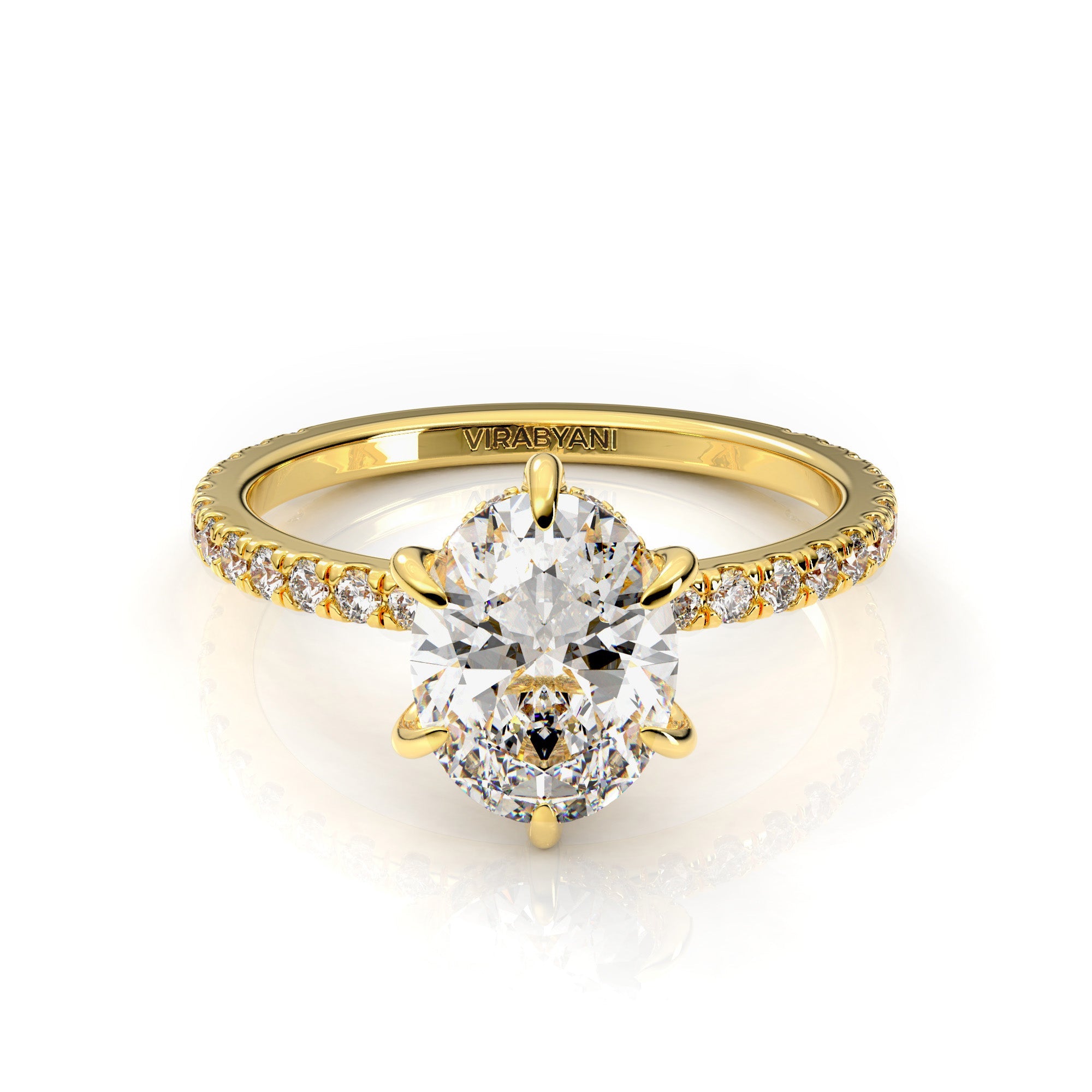 Alessandra Oval Lab Grown Diamond Engagement Ring IGI Certified-VIRABYANI
