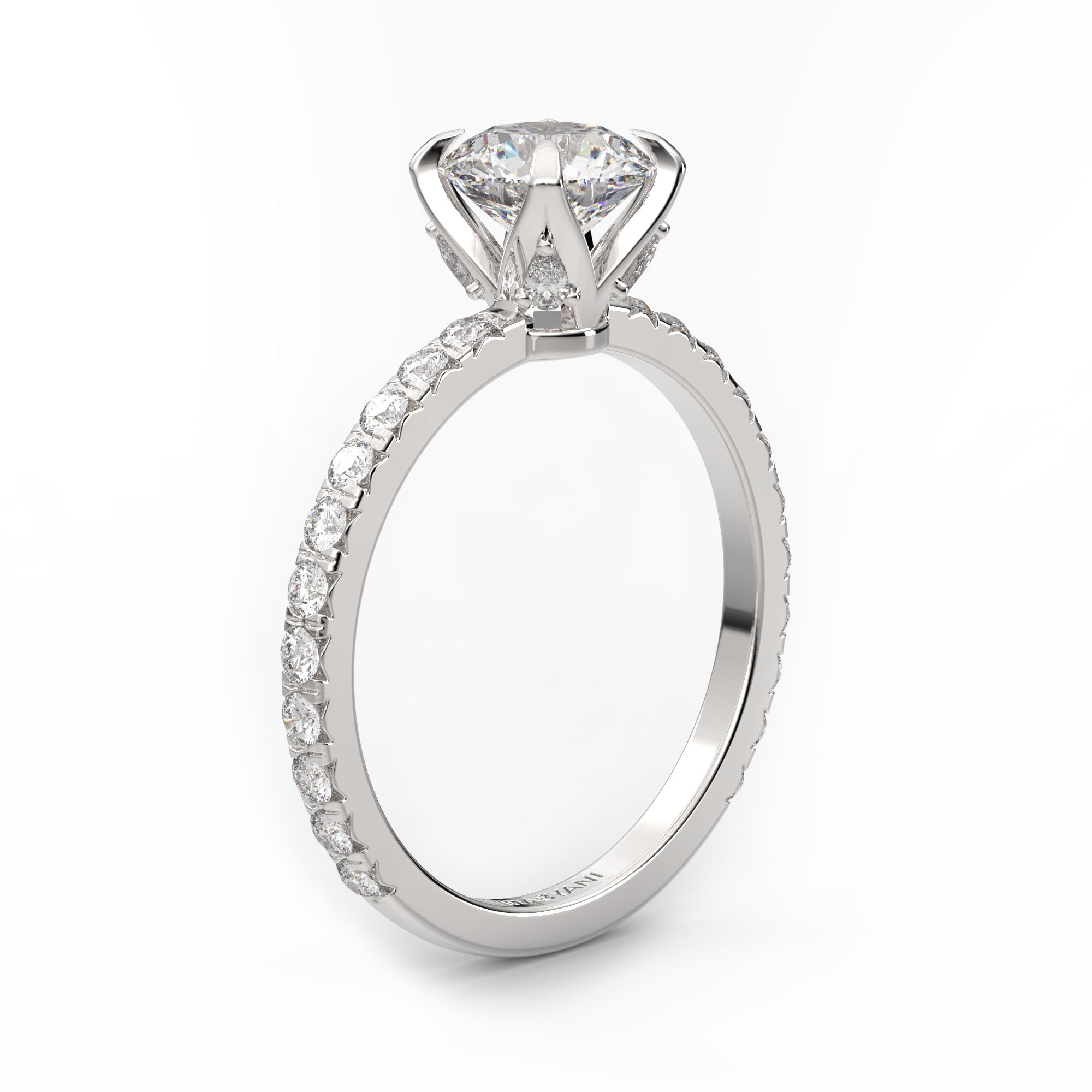 Chiara Round Lab Grown Diamond Engagement Ring IGI Certified-VIRABYANI