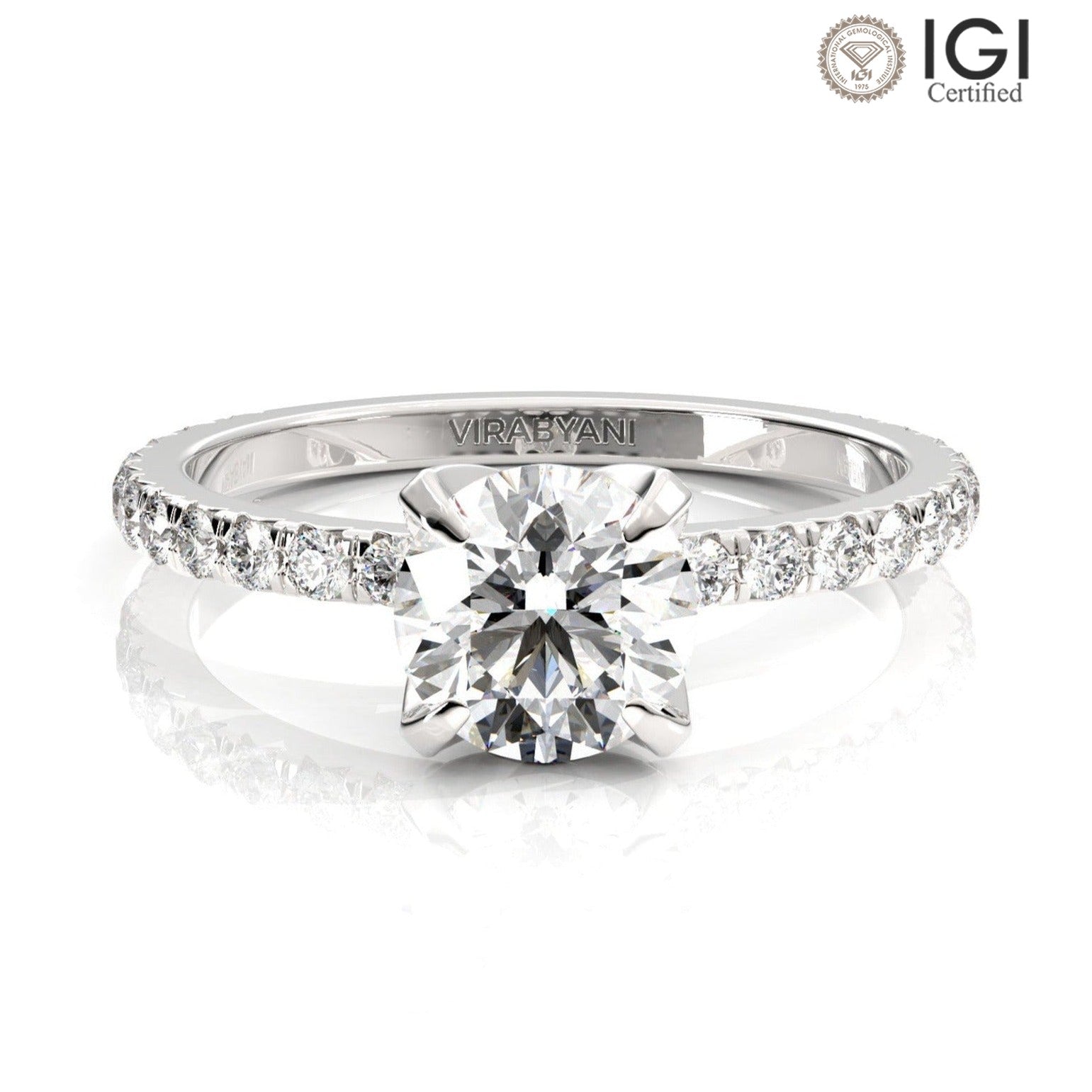 Chiara Round Lab Grown Diamond Engagement Ring IGI Certified