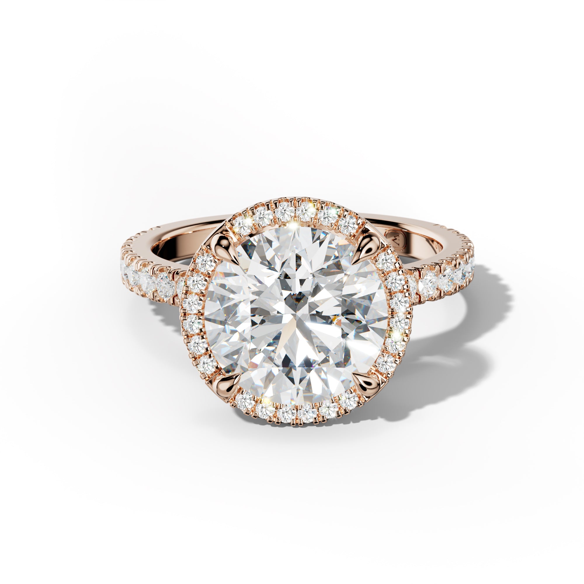 Violet Round Diamond  Engagement Ring