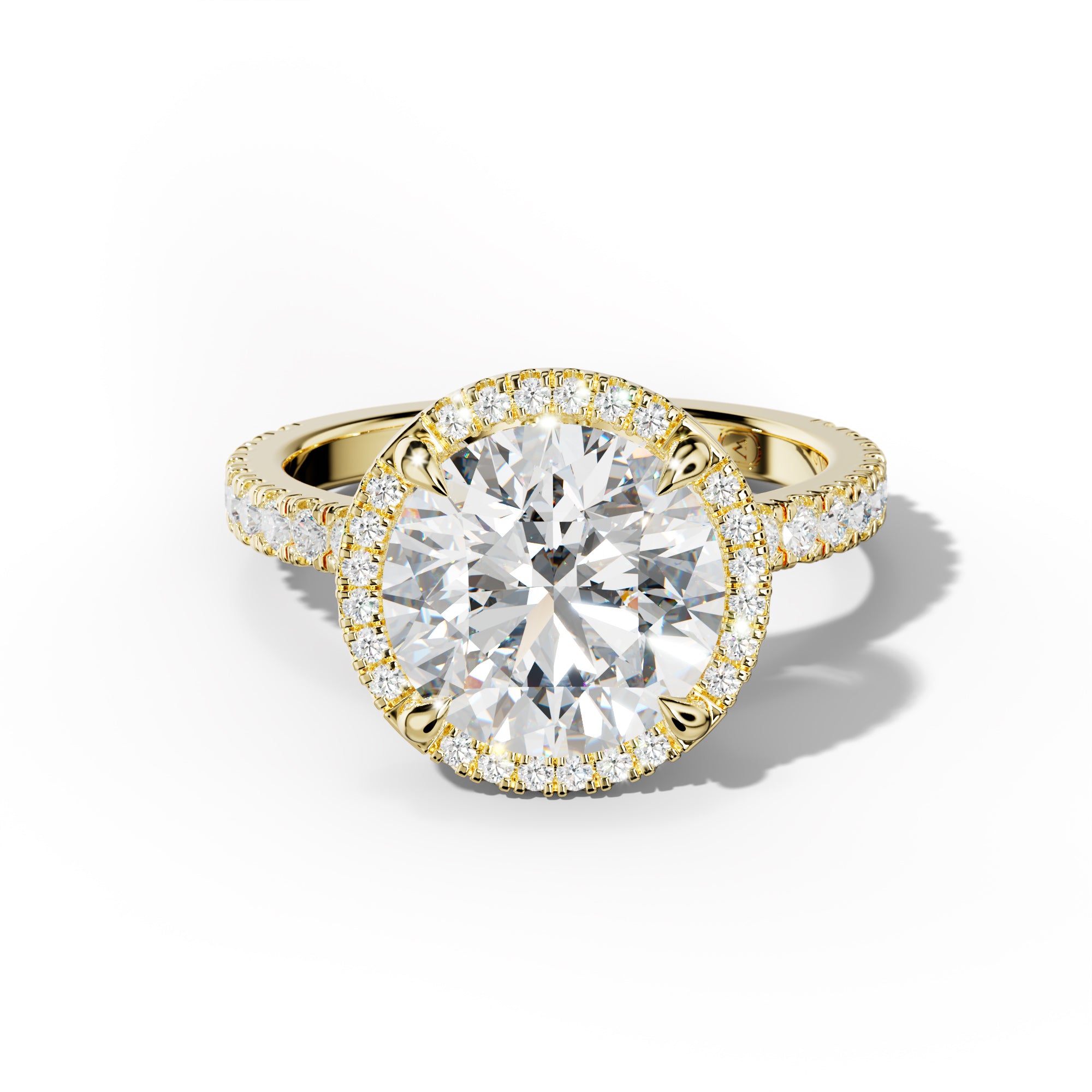 Violet Round Diamond  Engagement Ring