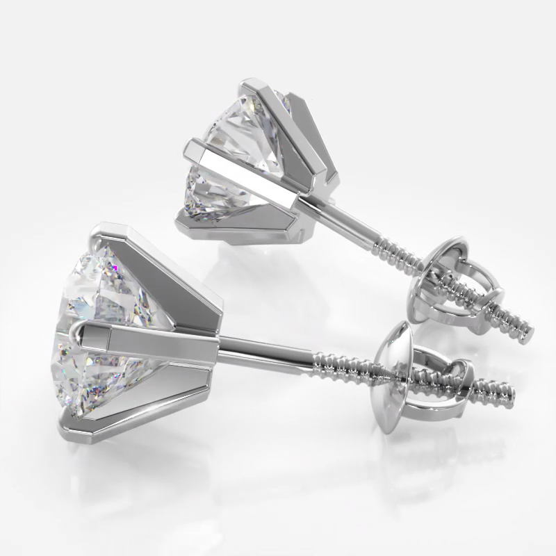 Classic Six Prong Diamond Stud Earrings