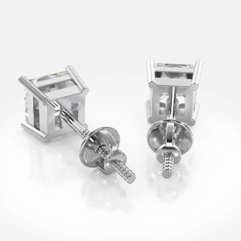 Princess Cut Diamond Stud Earrings