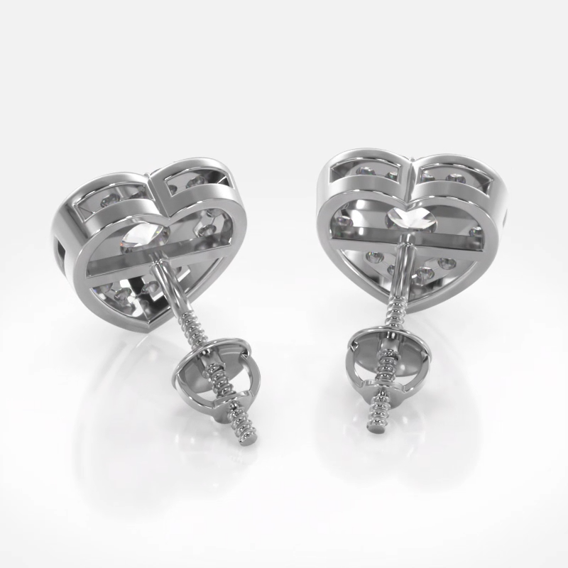 Diamond Heart Studs Earrings