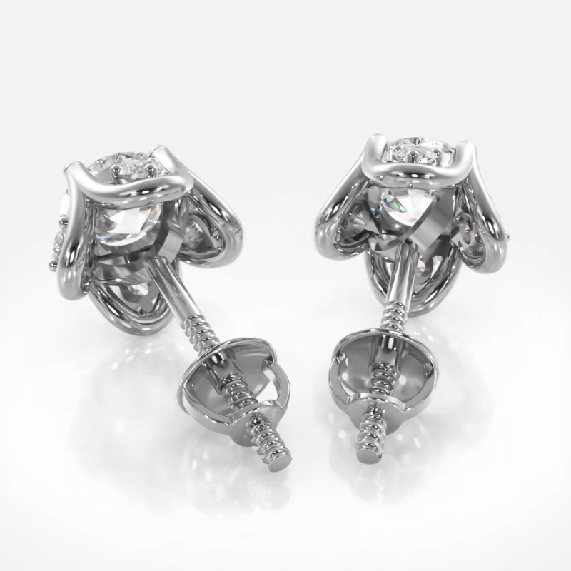 Tulip Diamond Studs Earrings