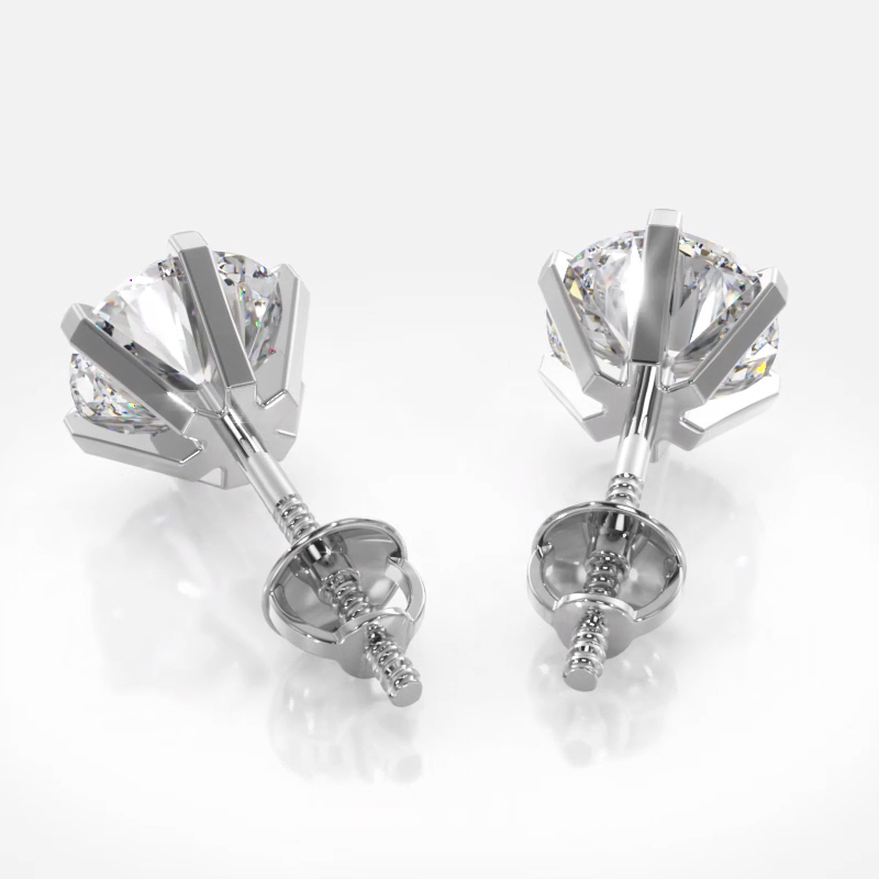 Classic Six Prong Diamond Stud Earrings