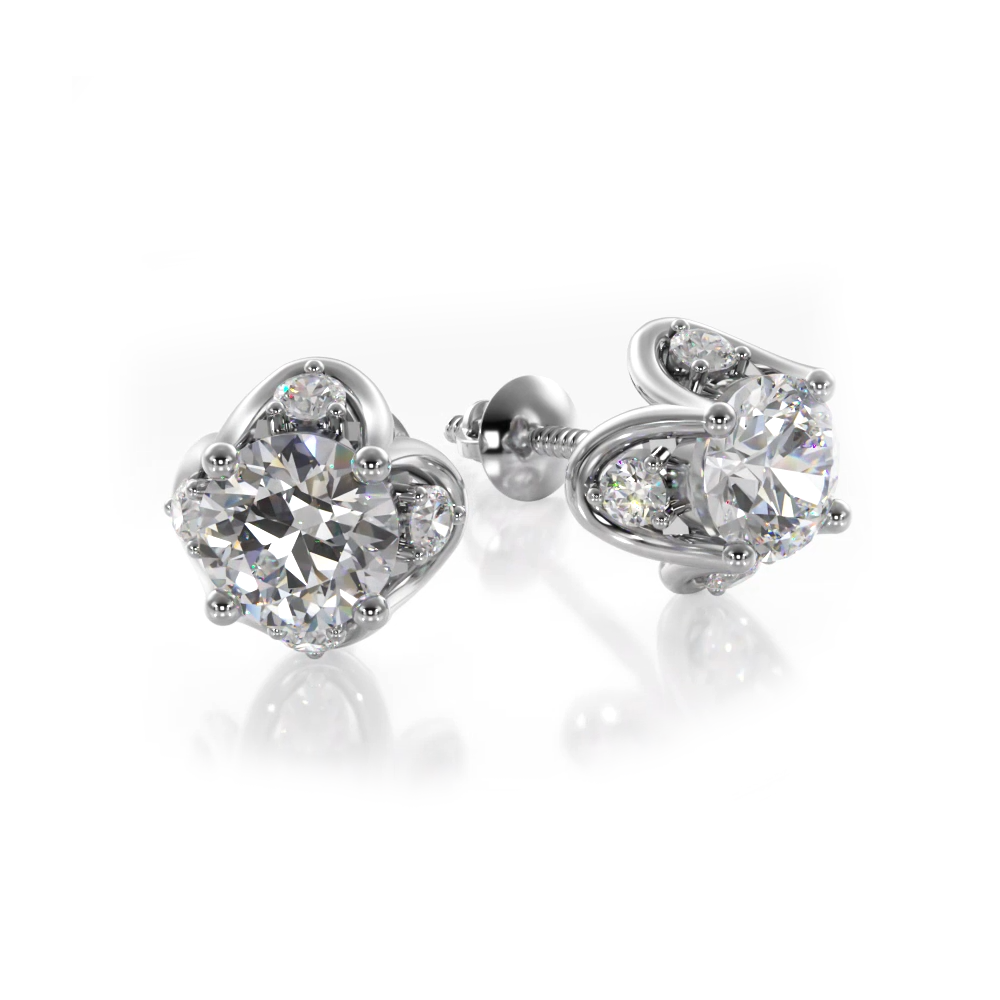 Tulip Diamond Studs Earrings