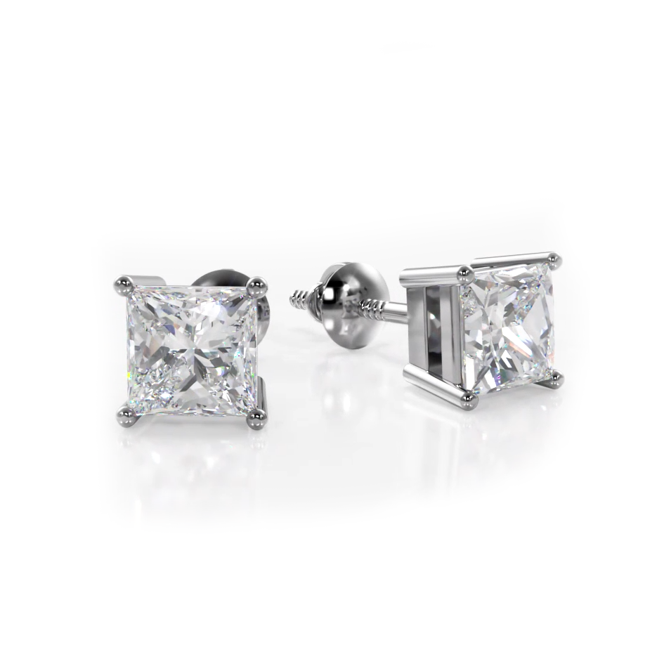 Princess Cut Diamond Stud Earrings