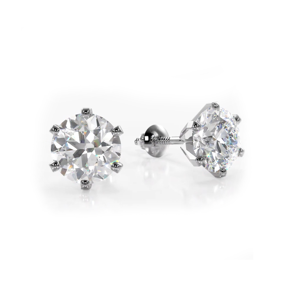 Classic Six Prong Diamond Stud Earrings