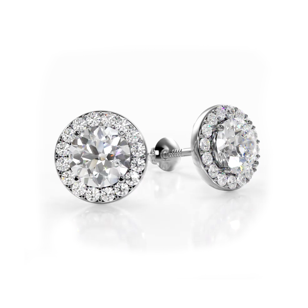 Classic Halo Diamond Stud Earrings