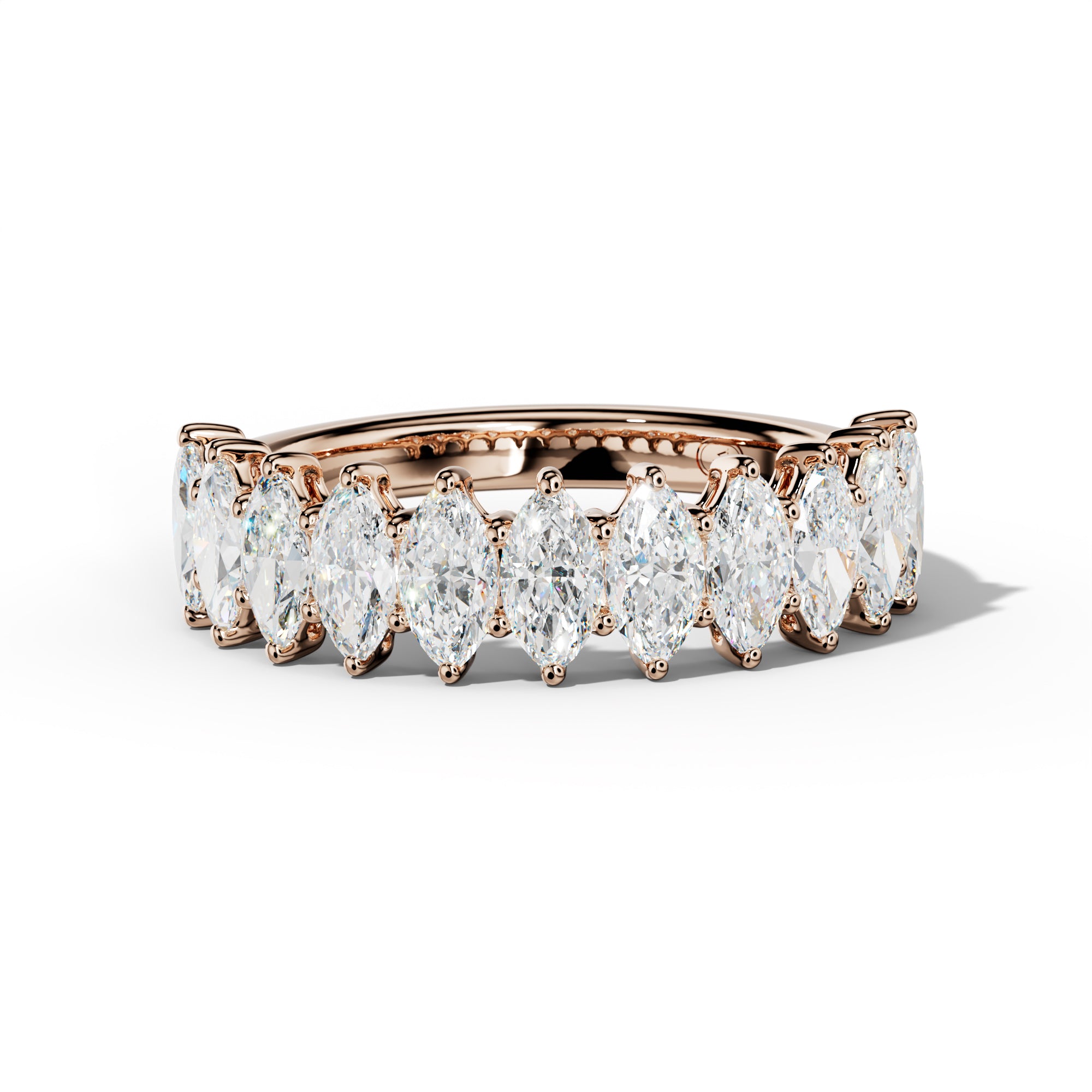 2.0 Carat Marquise Diamond Half Eternity Anniversary Band