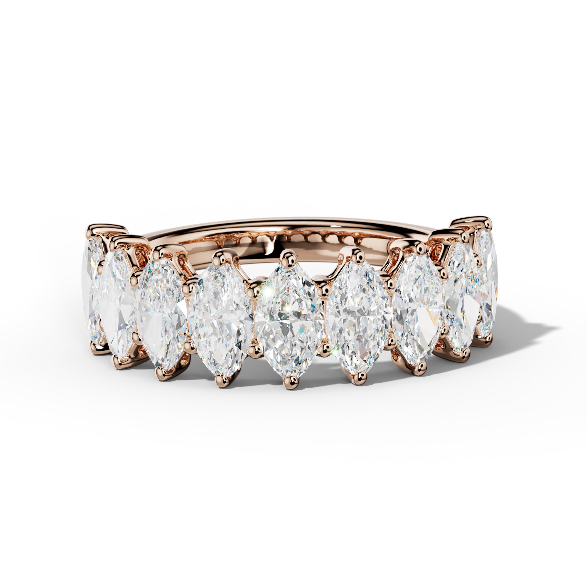 3.0 Carat Marquise Diamond Half Eternity Anniversary Band