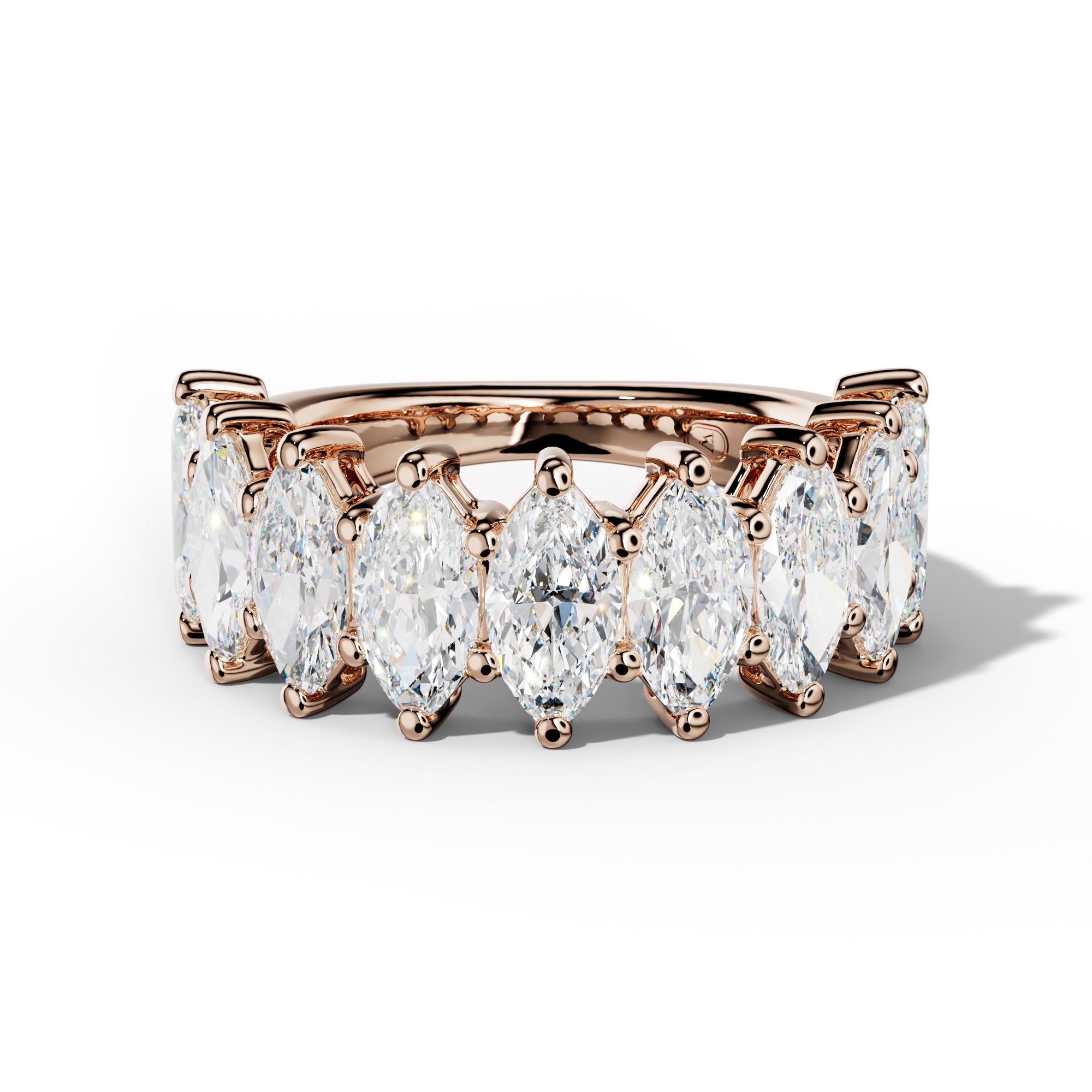 4.0 Carat Marquise Diamond Half Eternity Anniversary Band