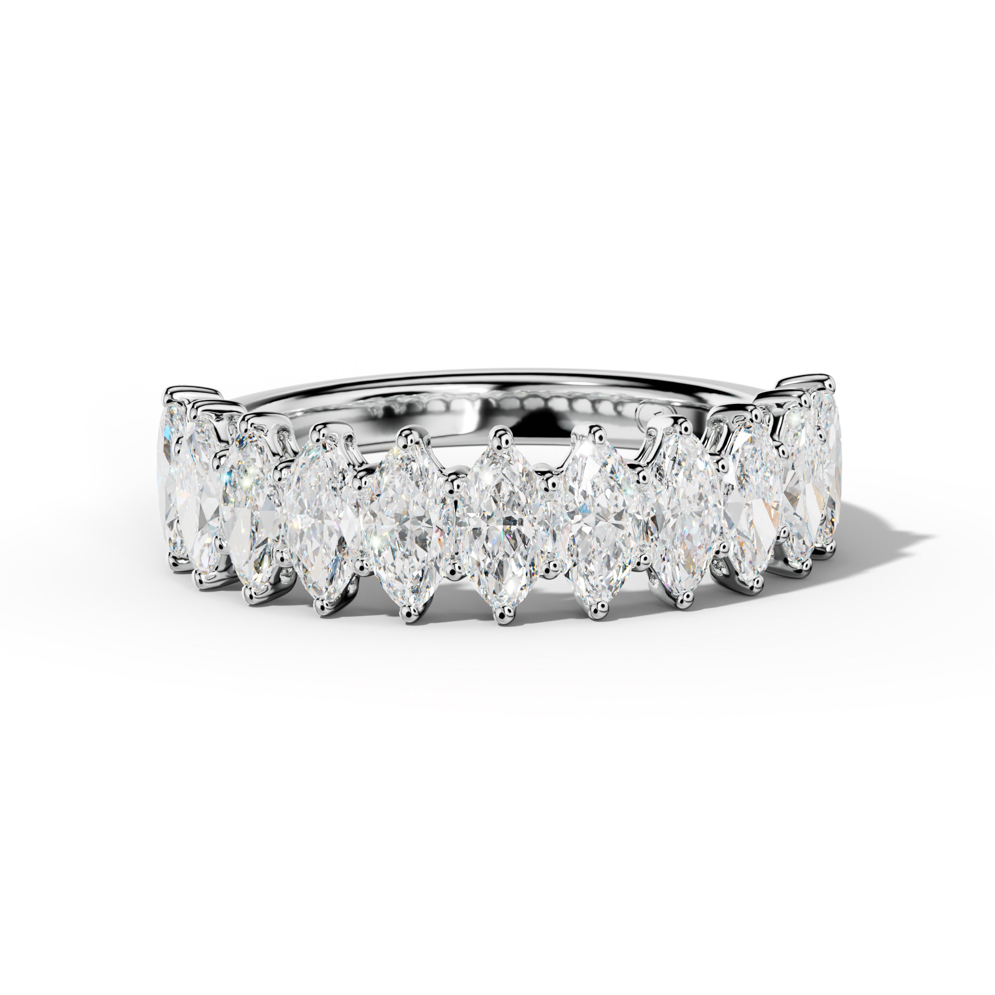 2.0 Carat Marquise Diamond Half Eternity Anniversary Band