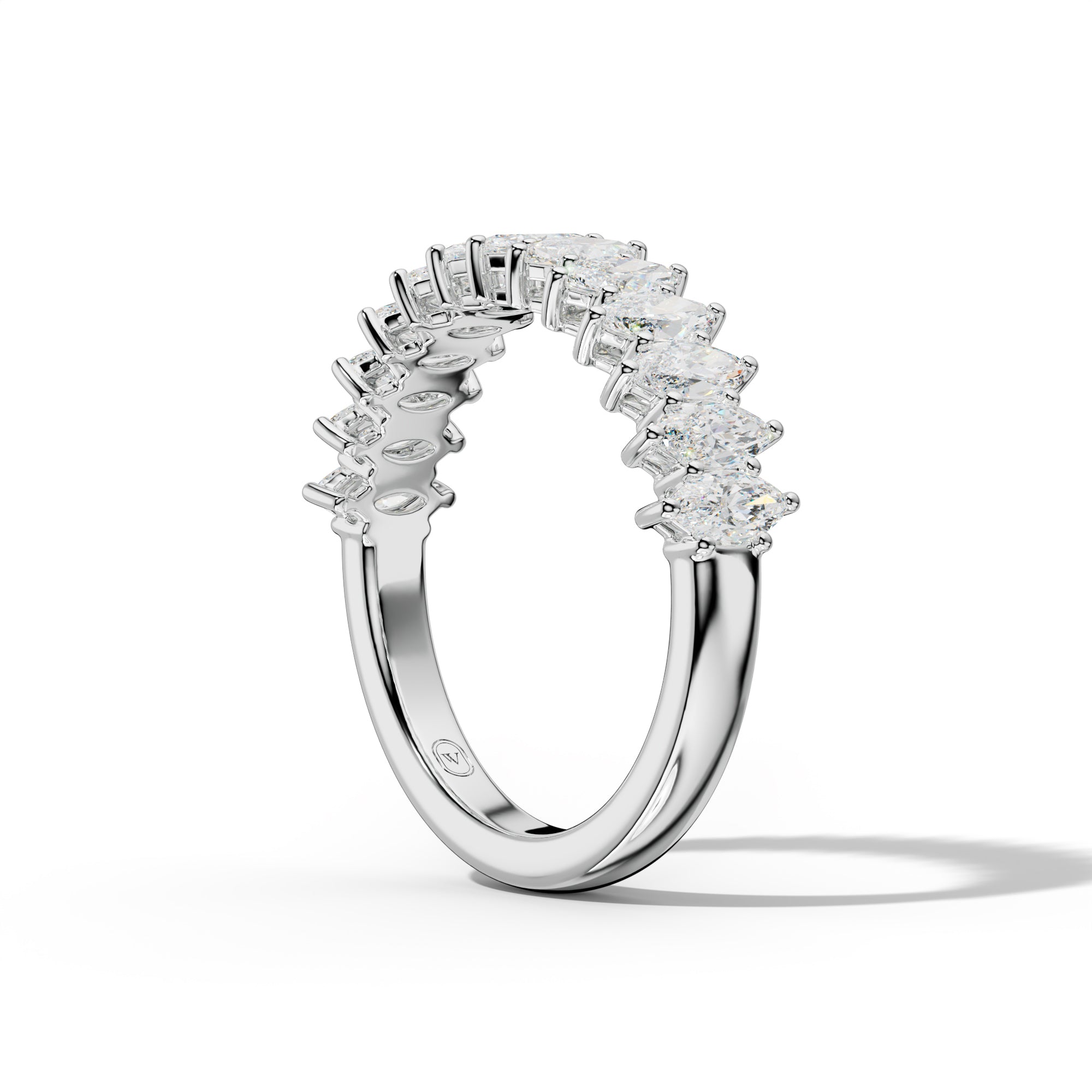 1.0 Carat Marquise Diamond Half Eternity Anniversary Band